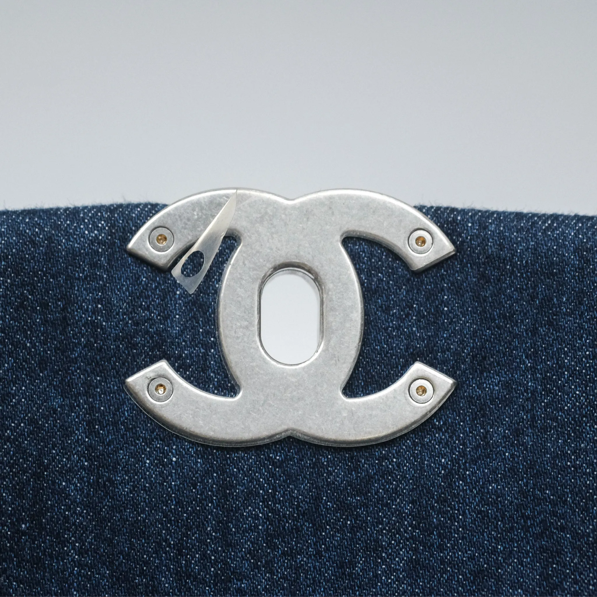Chanel 19 Small Denim Fabric Mixed Hardware 22P