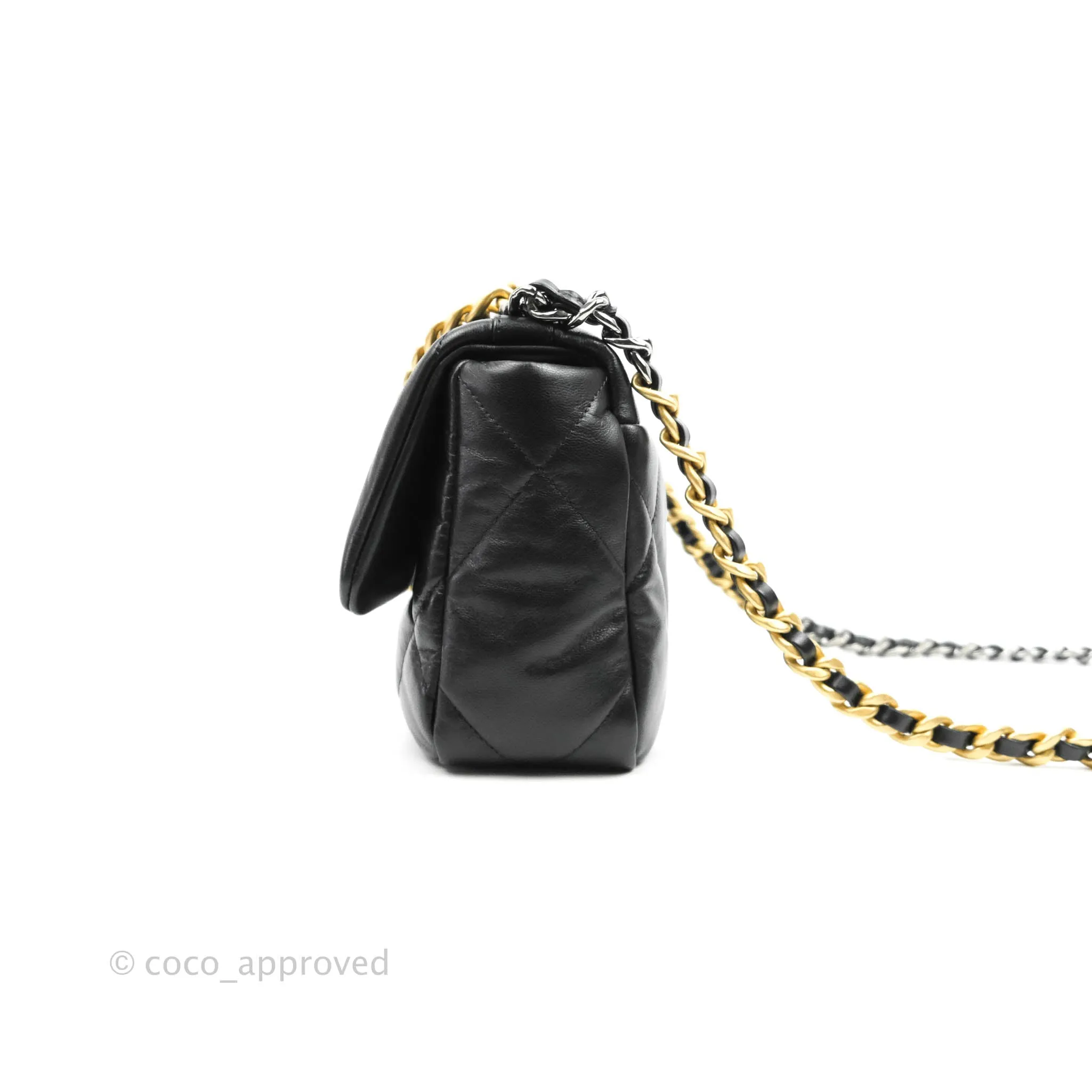 Chanel 19 Small Flap Bag Black Goatskin Mixed Hardware 20K