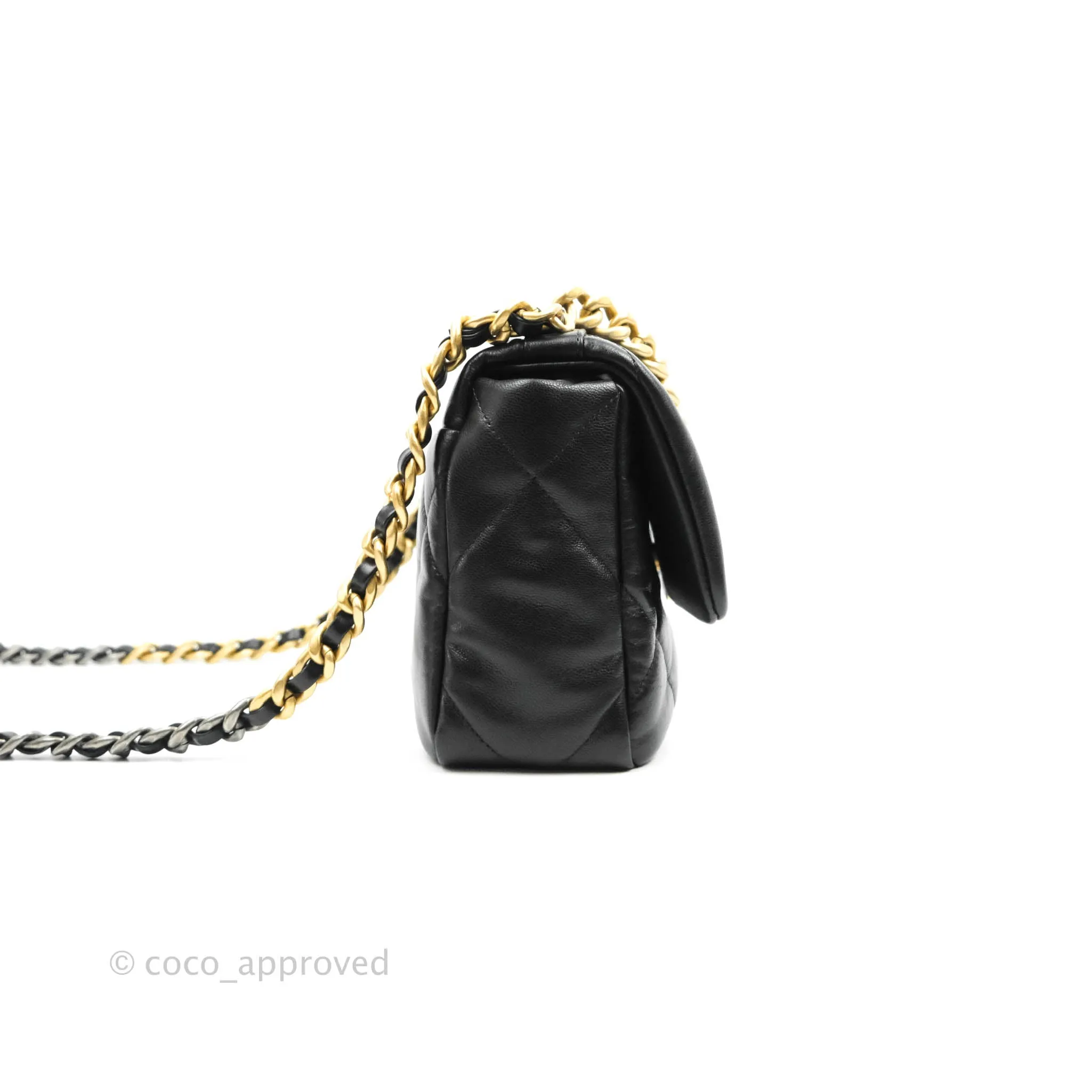 Chanel 19 Small Flap Bag Black Goatskin Mixed Hardware 20K