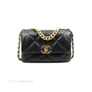 Chanel 19 Small Flap Bag Black Goatskin Mixed Hardware 20K