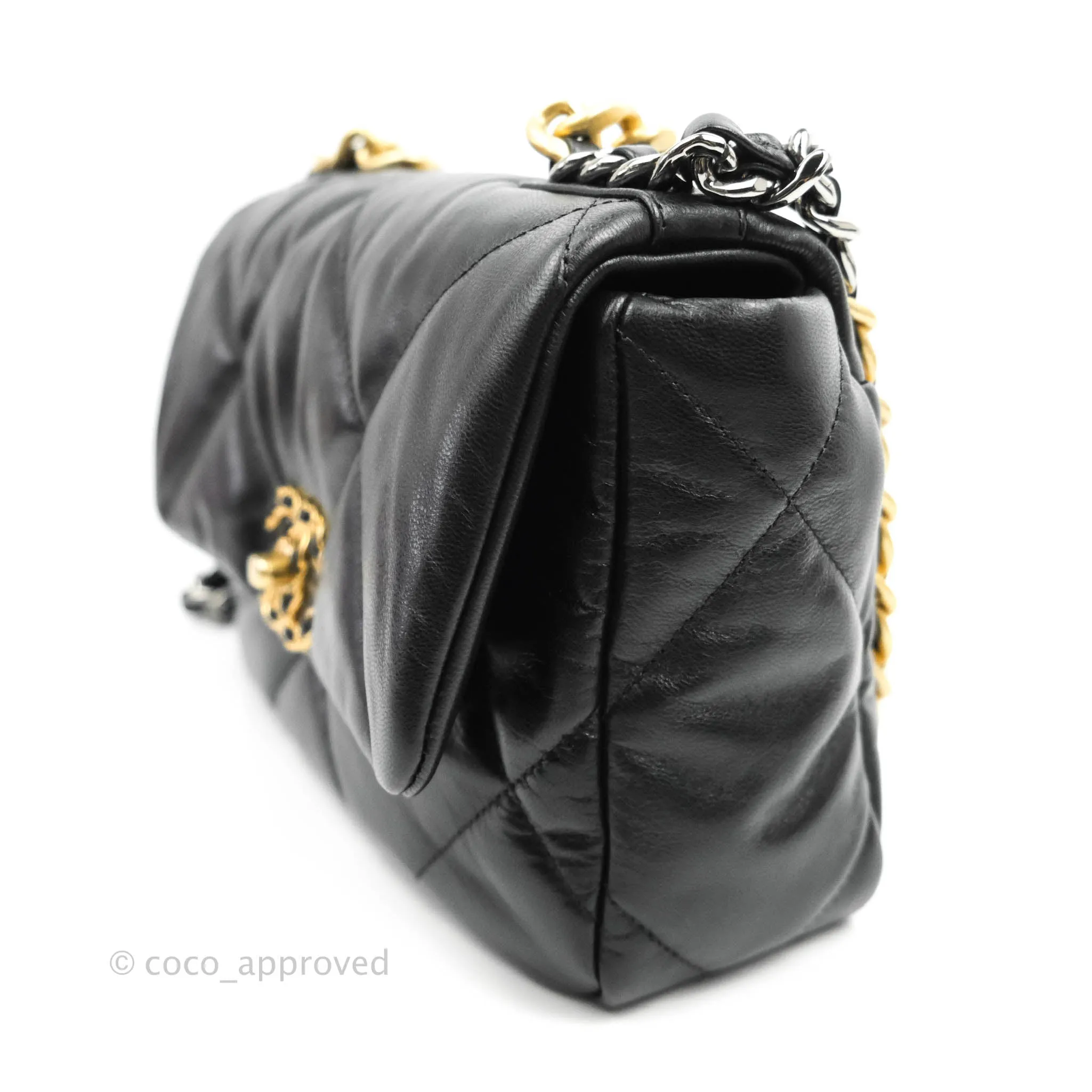 Chanel 19 Small Flap Bag Black Goatskin Mixed Hardware 20K
