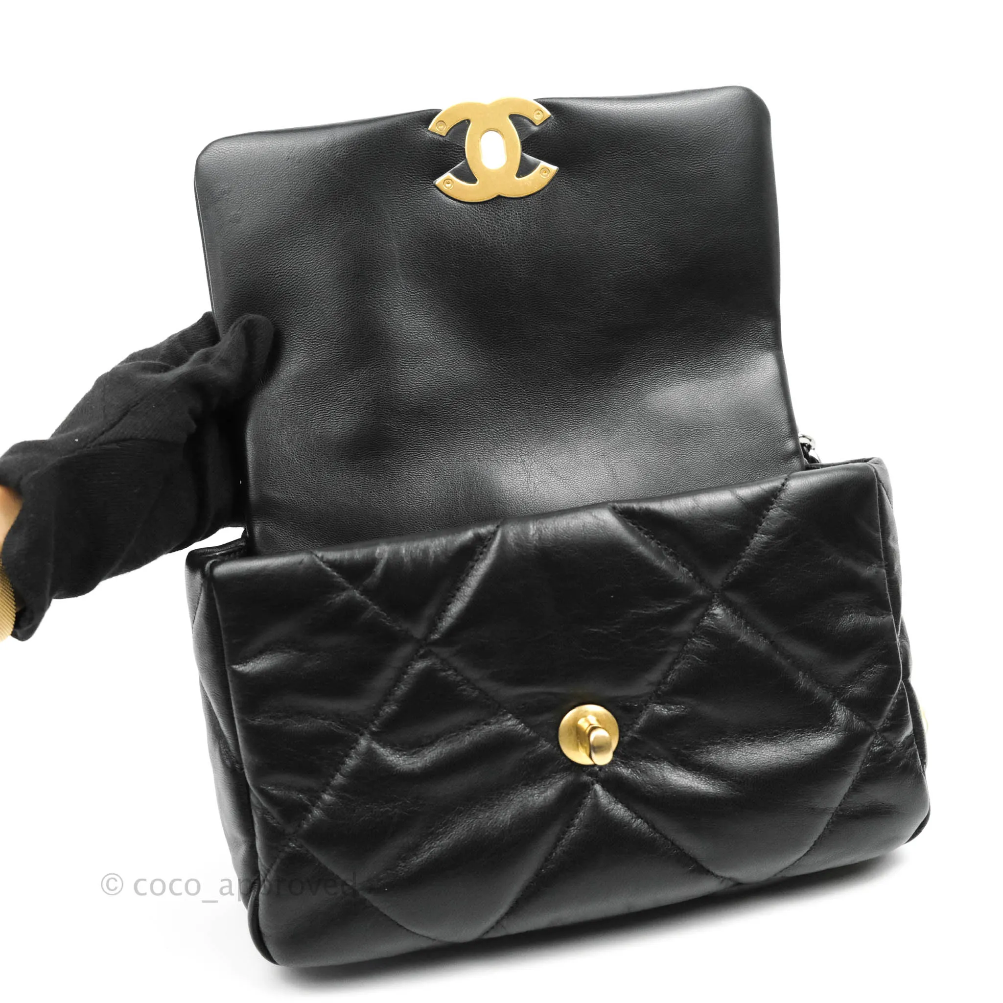 Chanel 19 Small Flap Bag Black Goatskin Mixed Hardware 20K