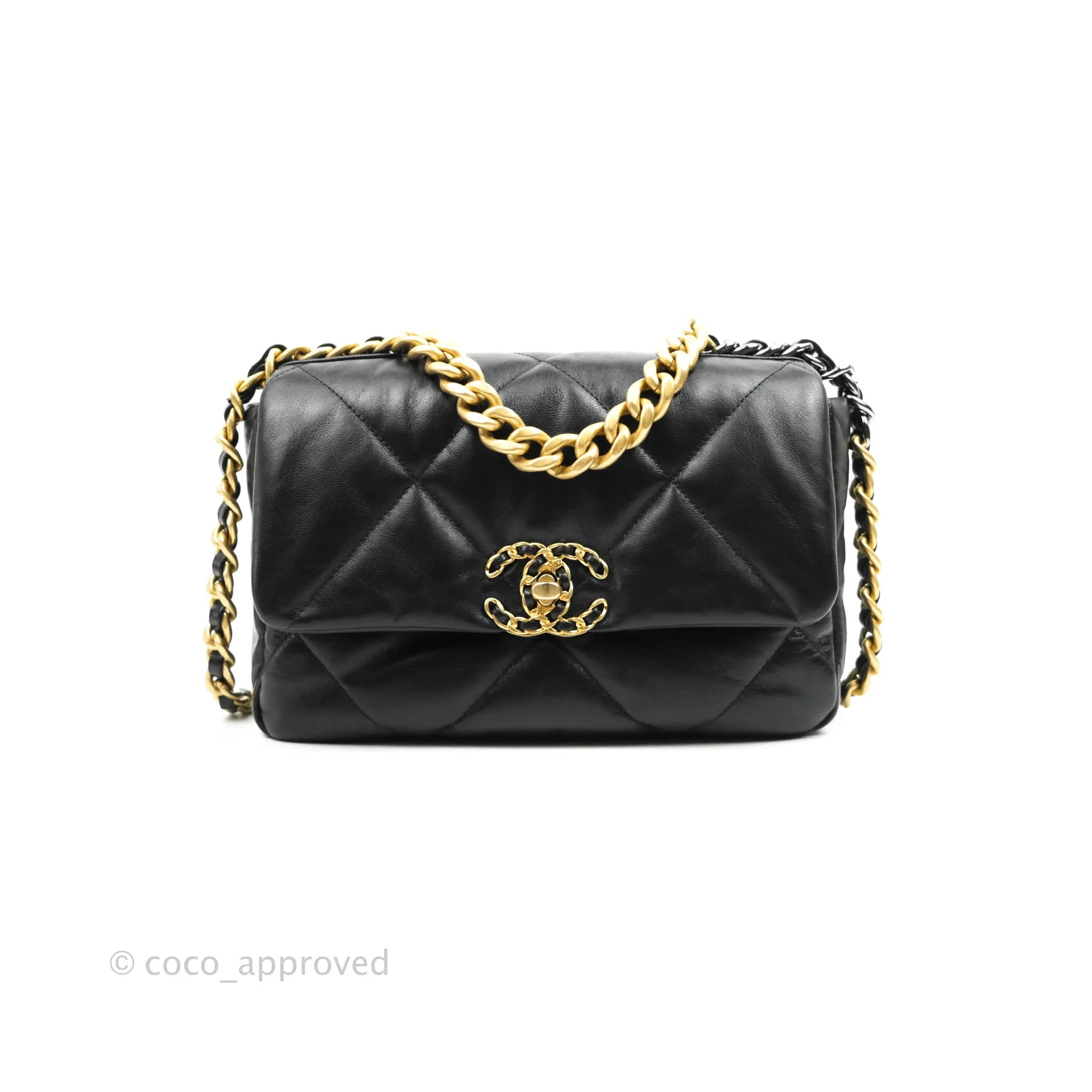 Chanel 19 Small Flap Bag Black Goatskin Mixed Hardware 20K