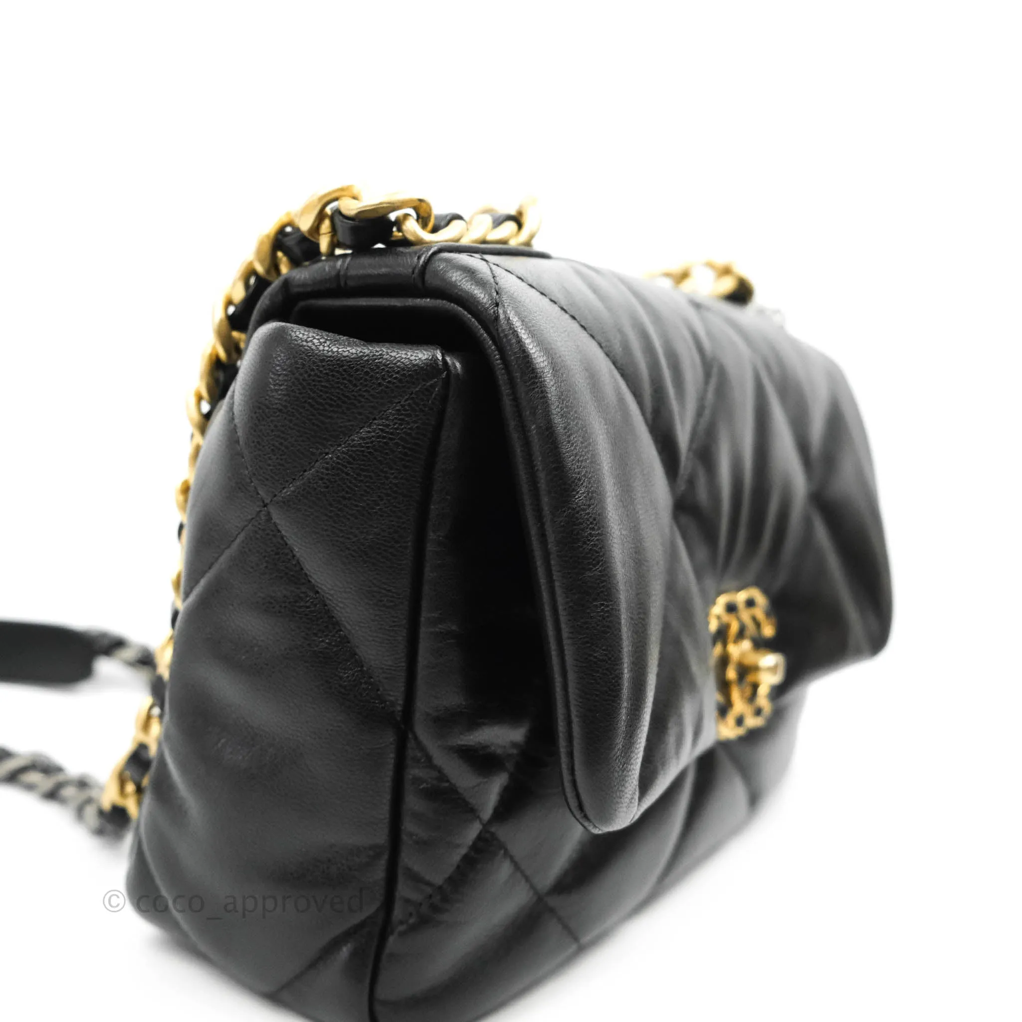 Chanel 19 Small Flap Bag Black Goatskin Mixed Hardware 20K