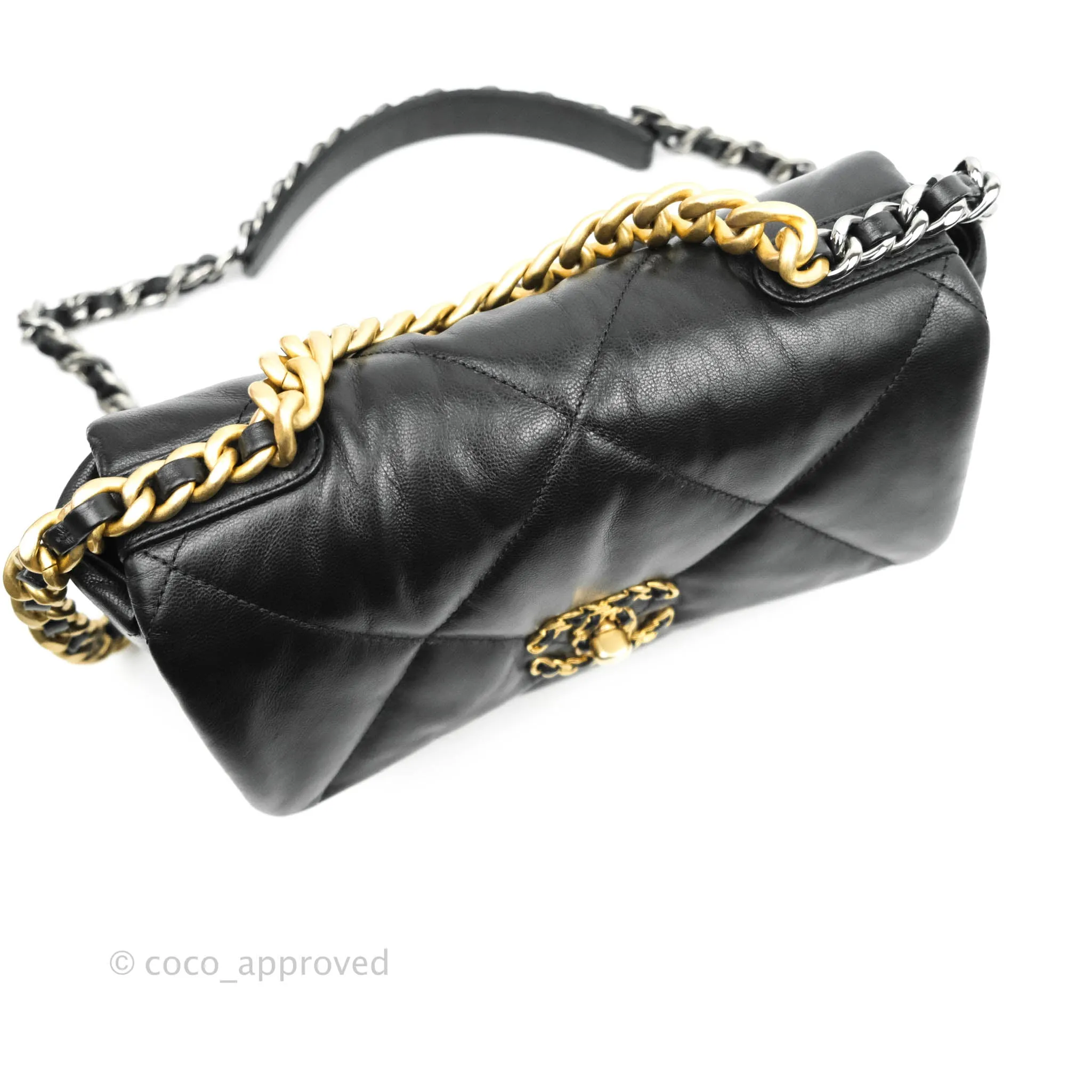Chanel 19 Small Flap Bag Black Goatskin Mixed Hardware 20K