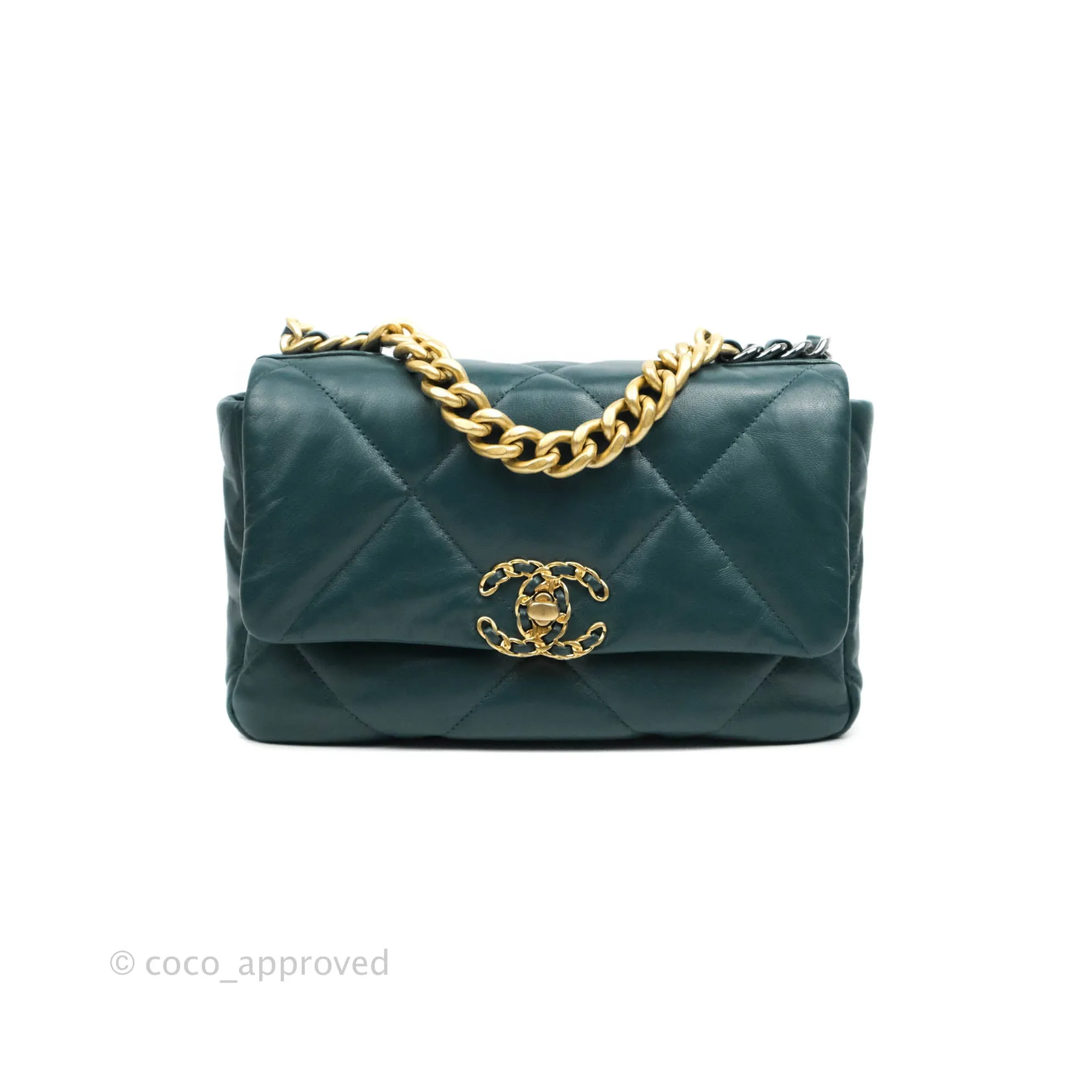 Chanel 19 Small Green Mixed Hardware