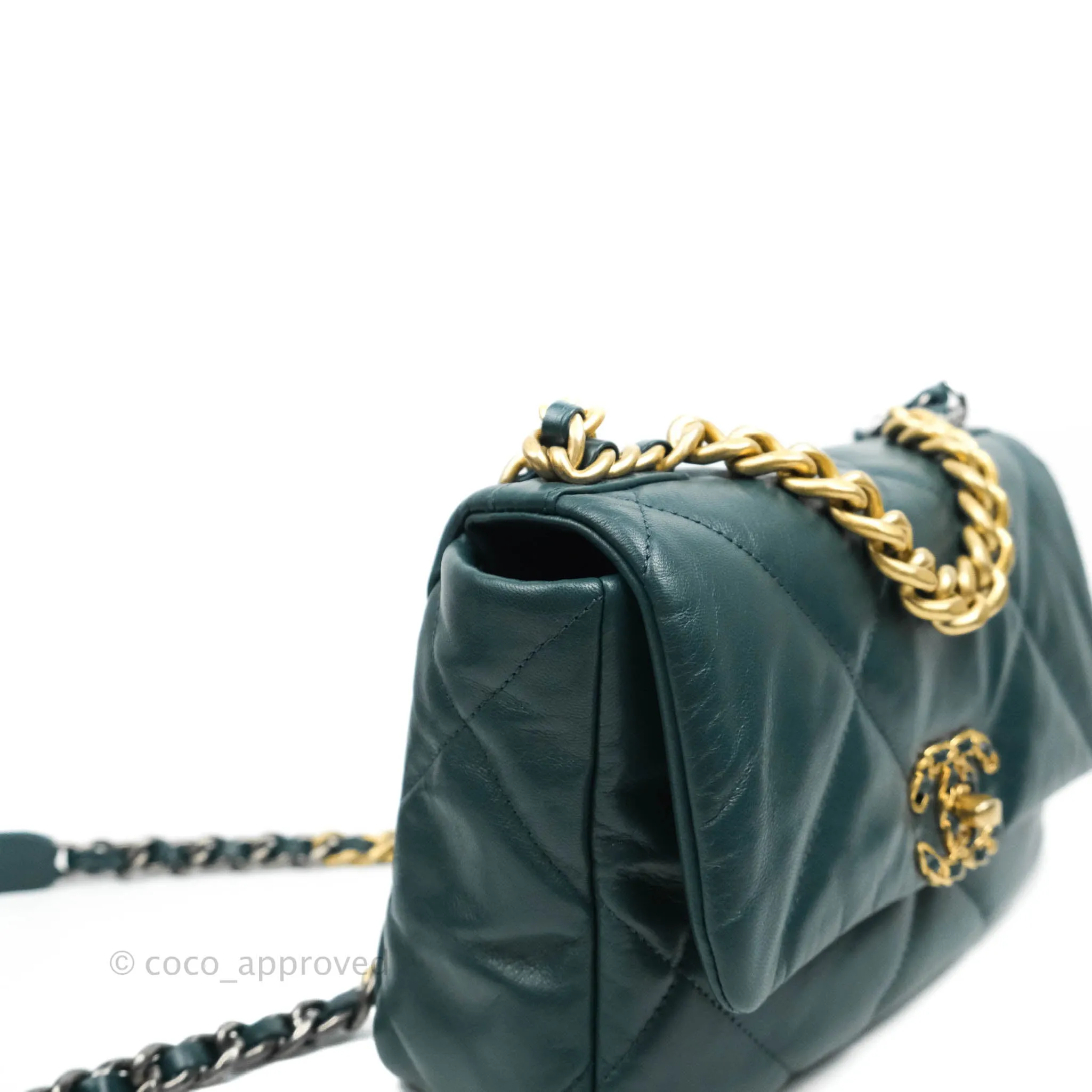 Chanel 19 Small Green Mixed Hardware