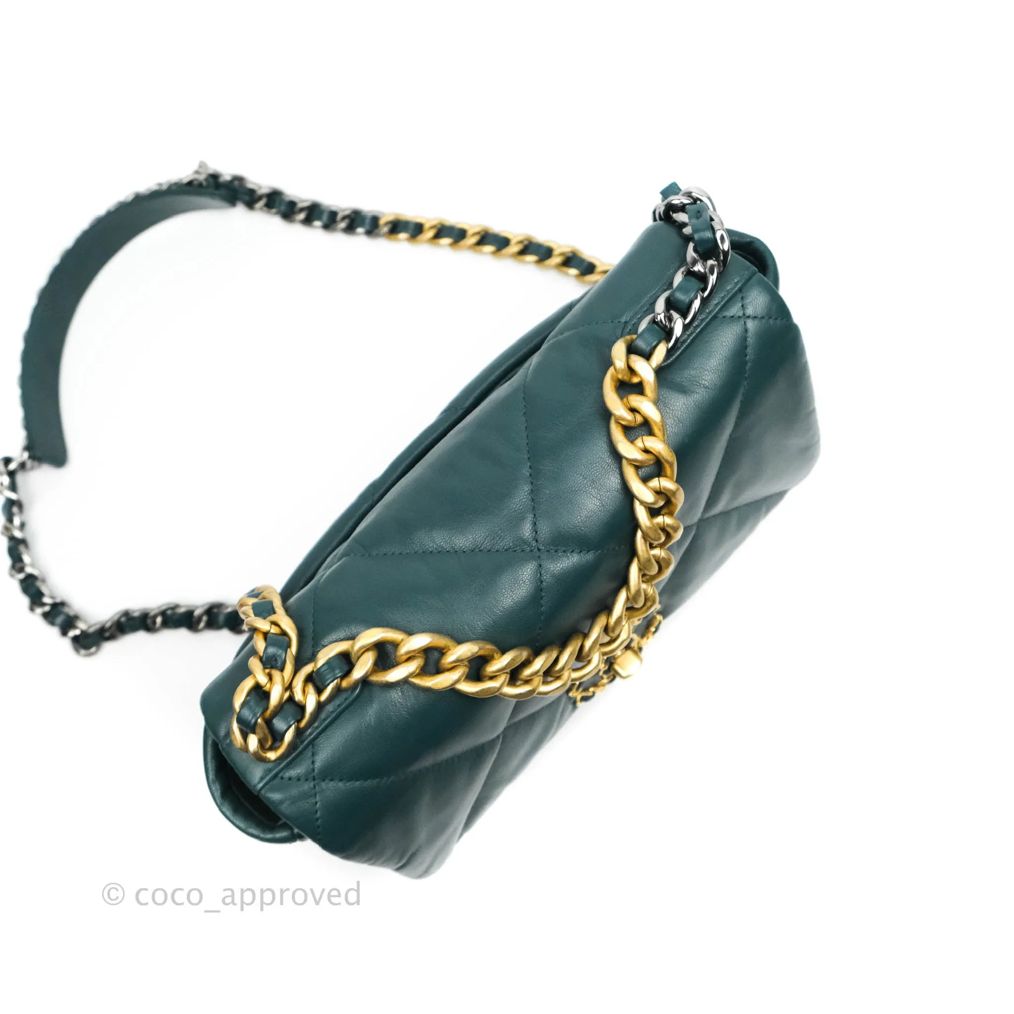 Chanel 19 Small Green Mixed Hardware