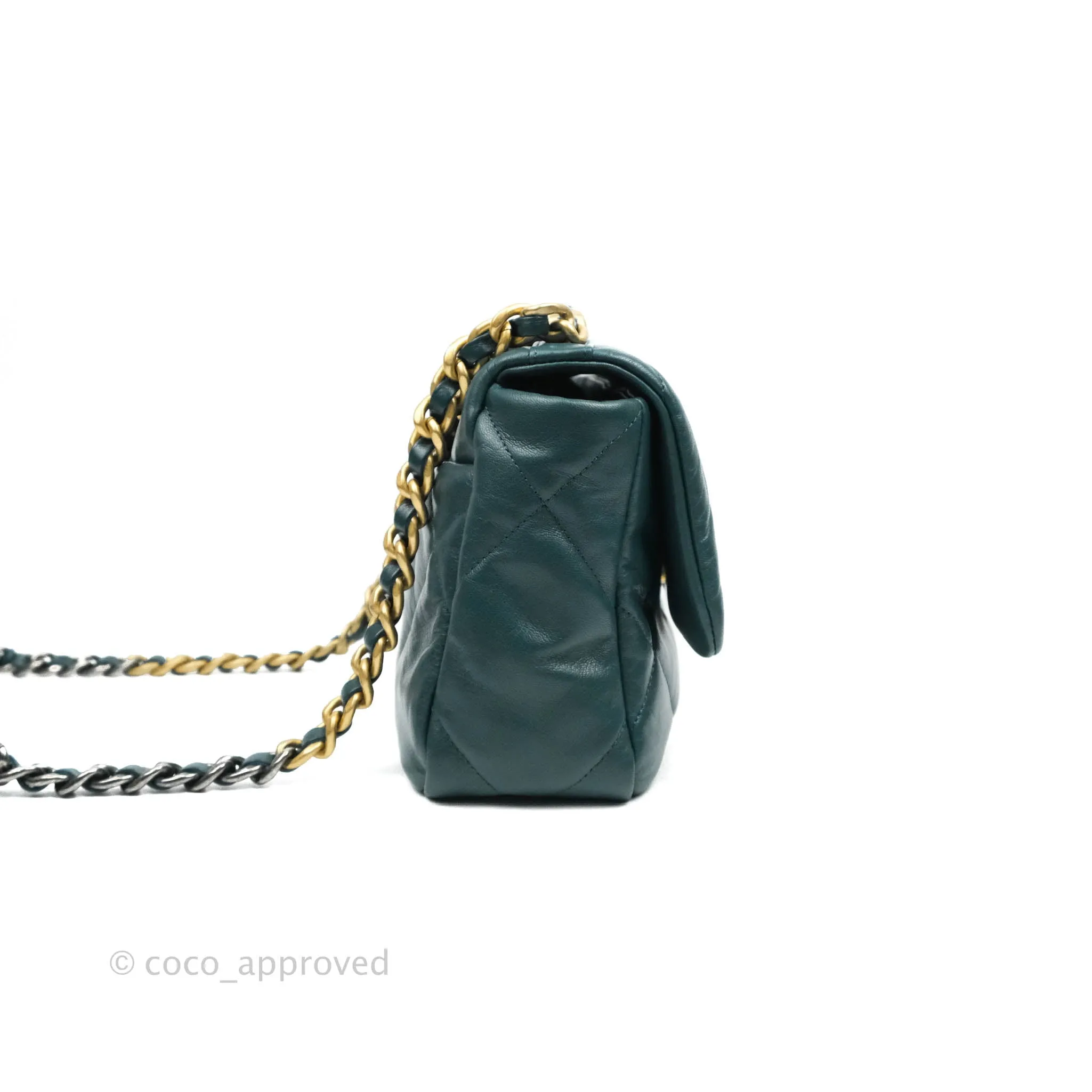 Chanel 19 Small Green Mixed Hardware