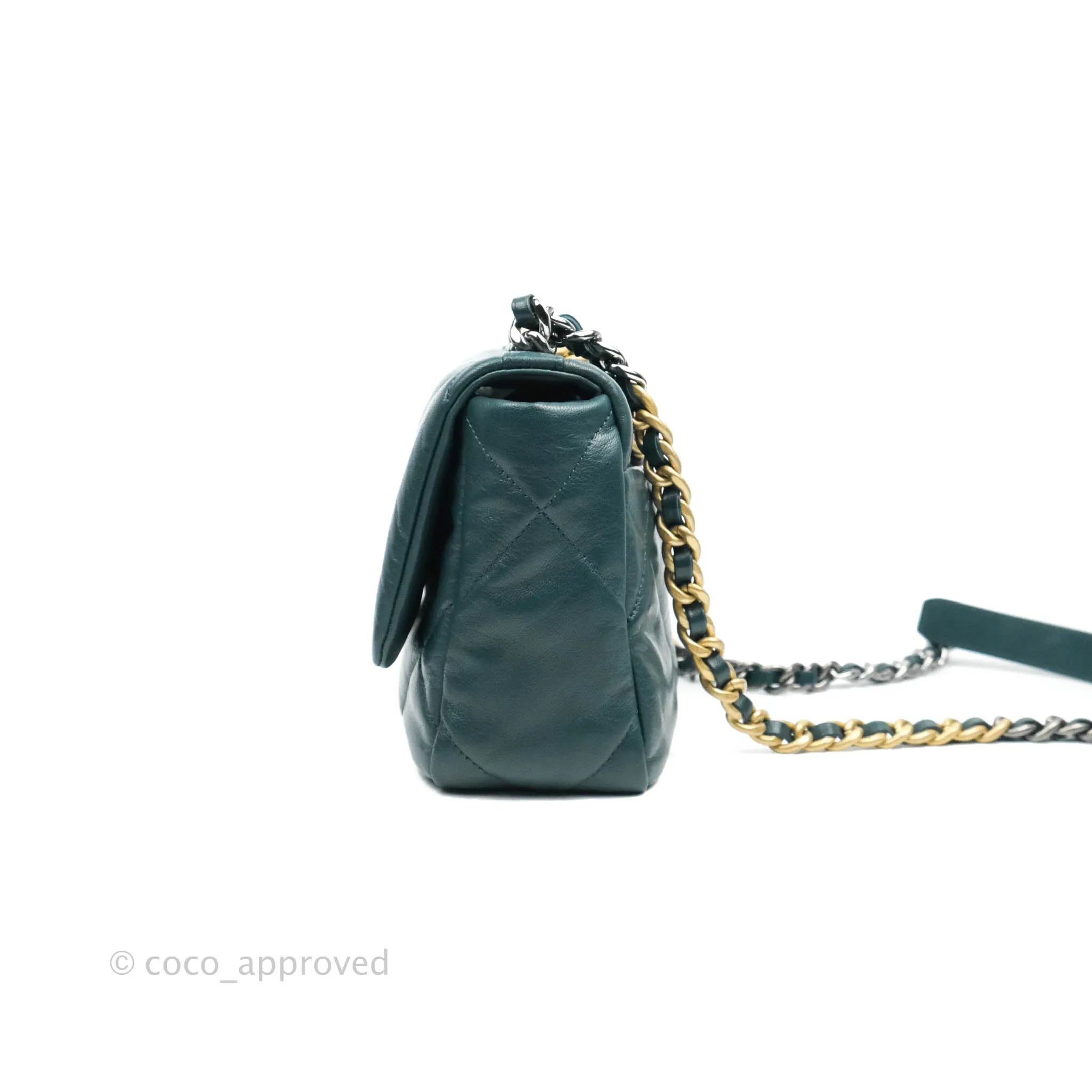 Chanel 19 Small Green Mixed Hardware