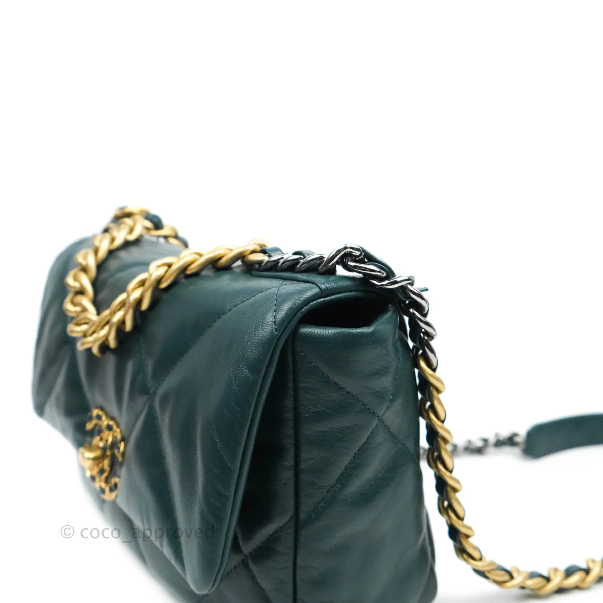 Chanel 19 Small Green Mixed Hardware