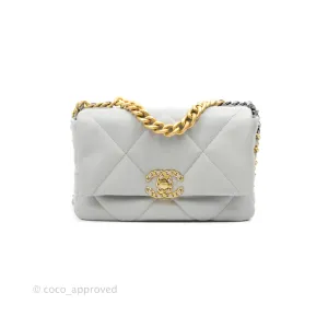 Chanel 19 Small Grey Lambskin Mixed Hardware