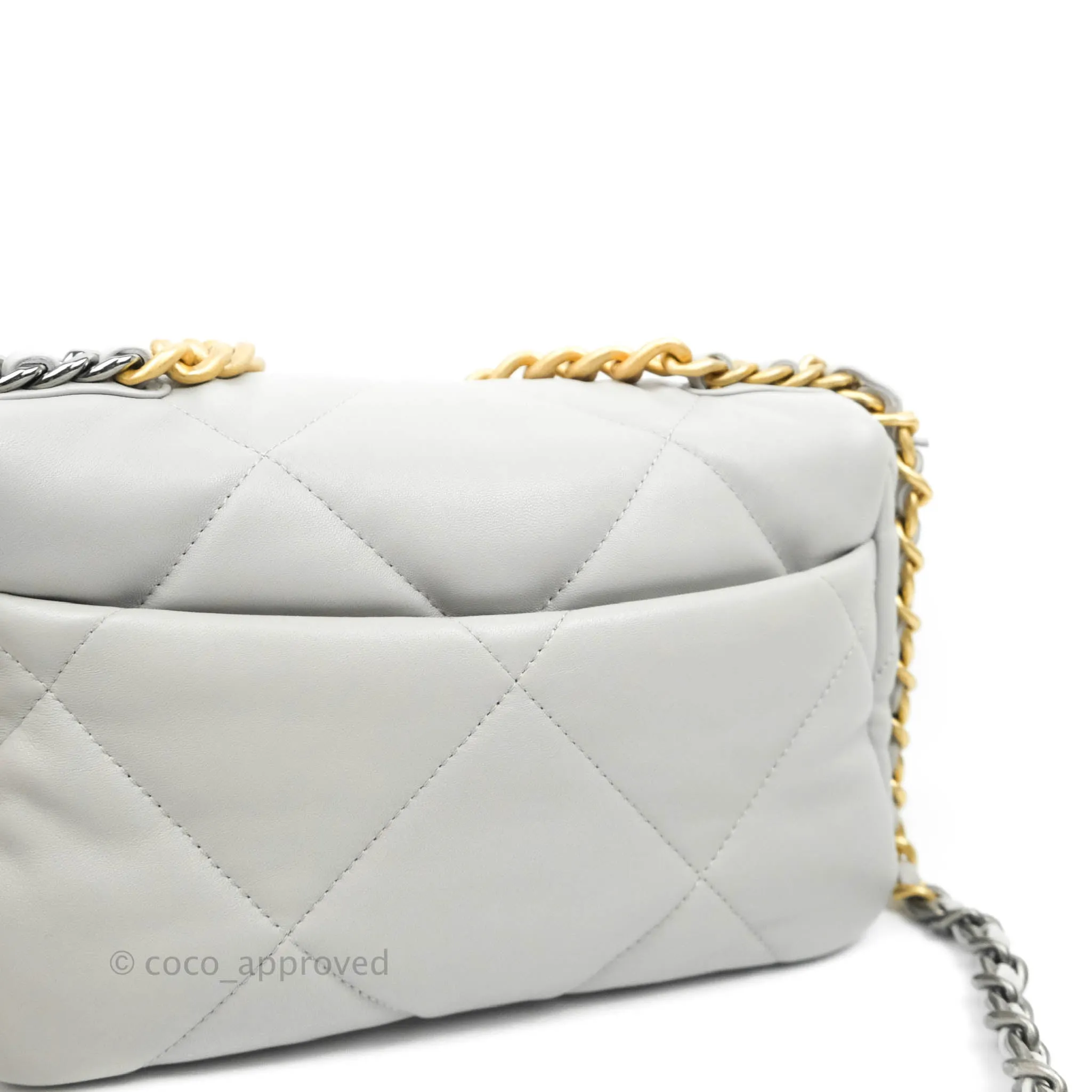 Chanel 19 Small Grey Lambskin Mixed Hardware