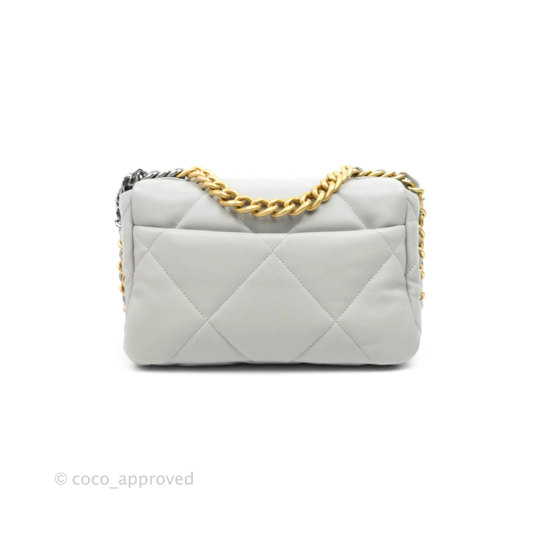 Chanel 19 Small Grey Lambskin Mixed Hardware