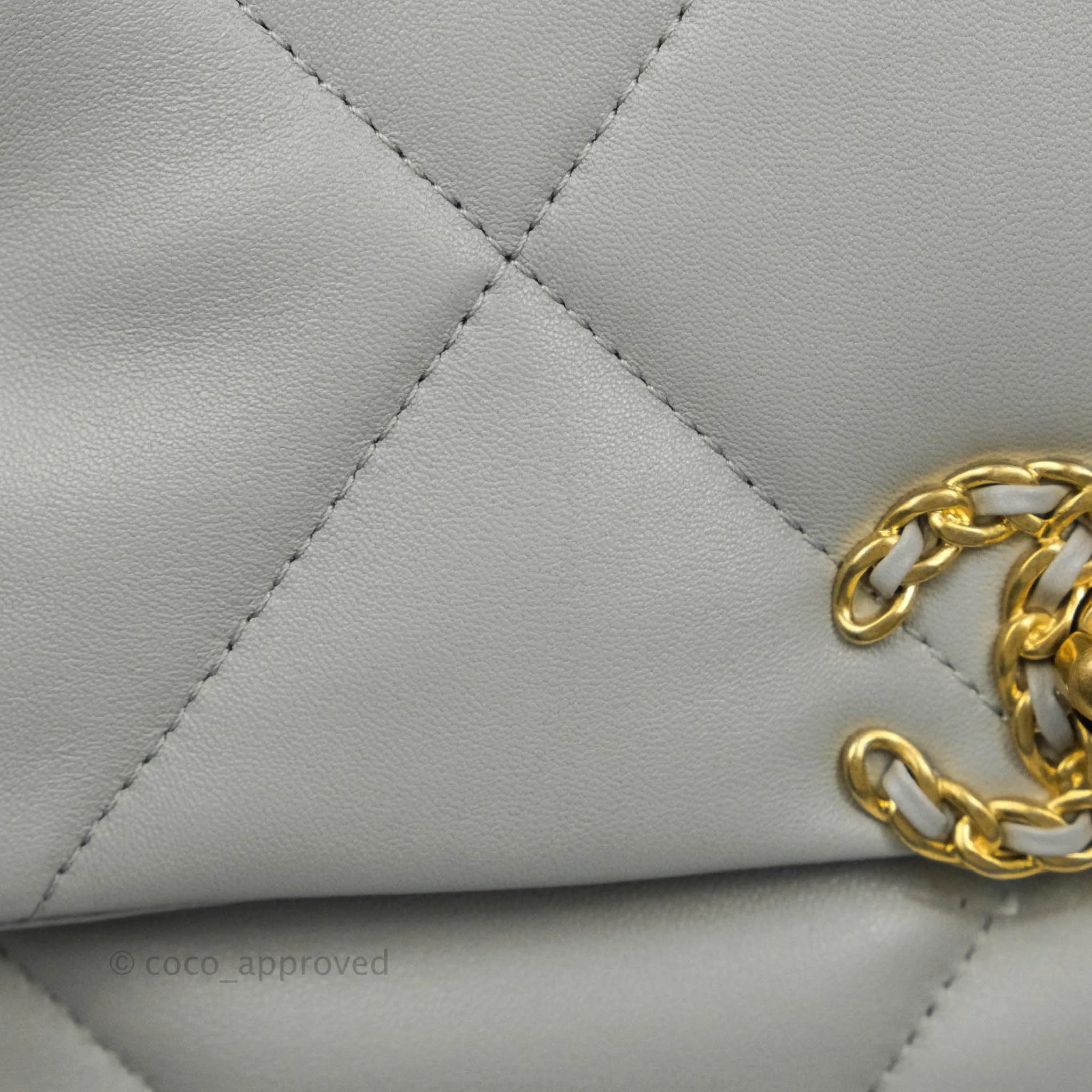 Chanel 19 Small Grey Lambskin Mixed Hardware