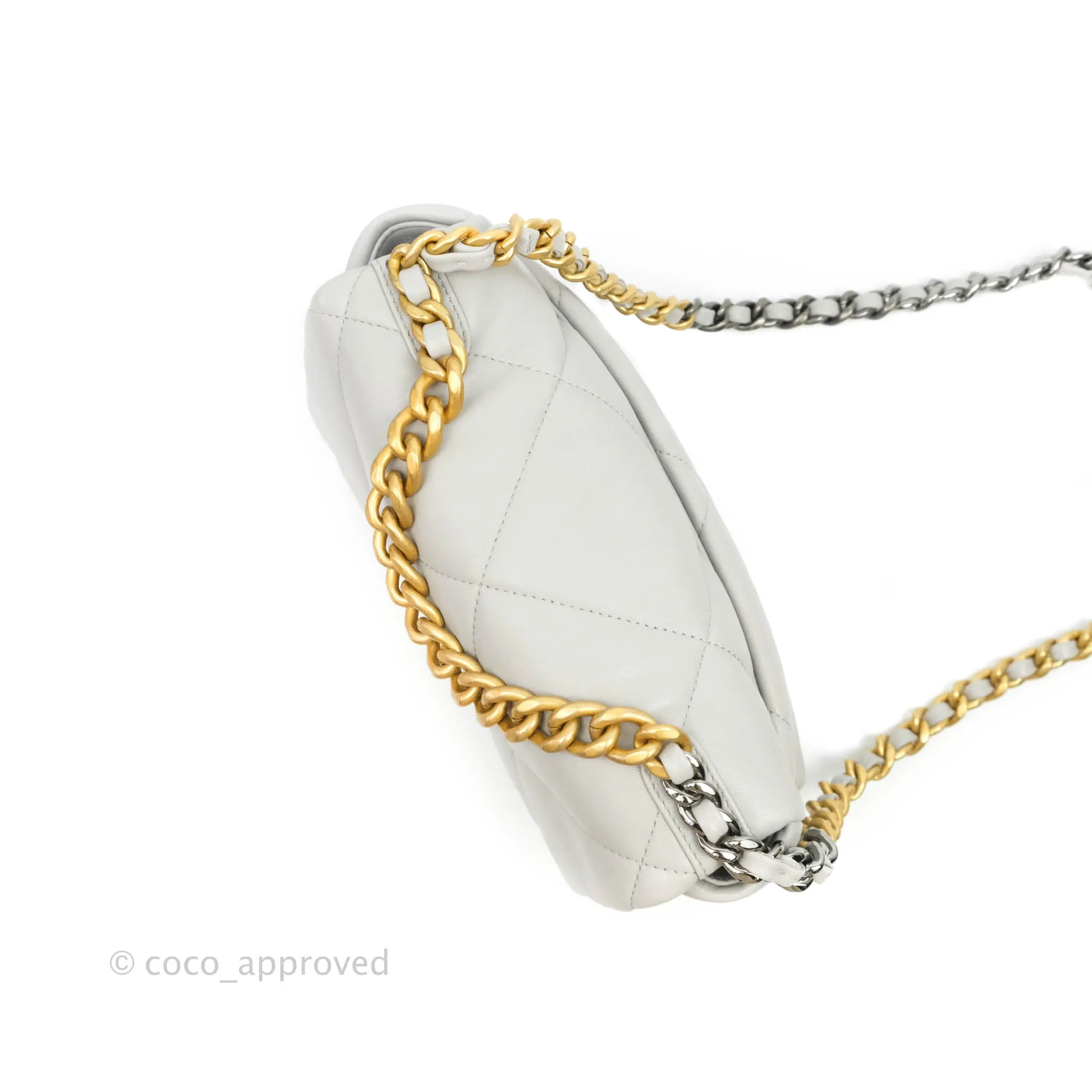 Chanel 19 Small Grey Lambskin Mixed Hardware