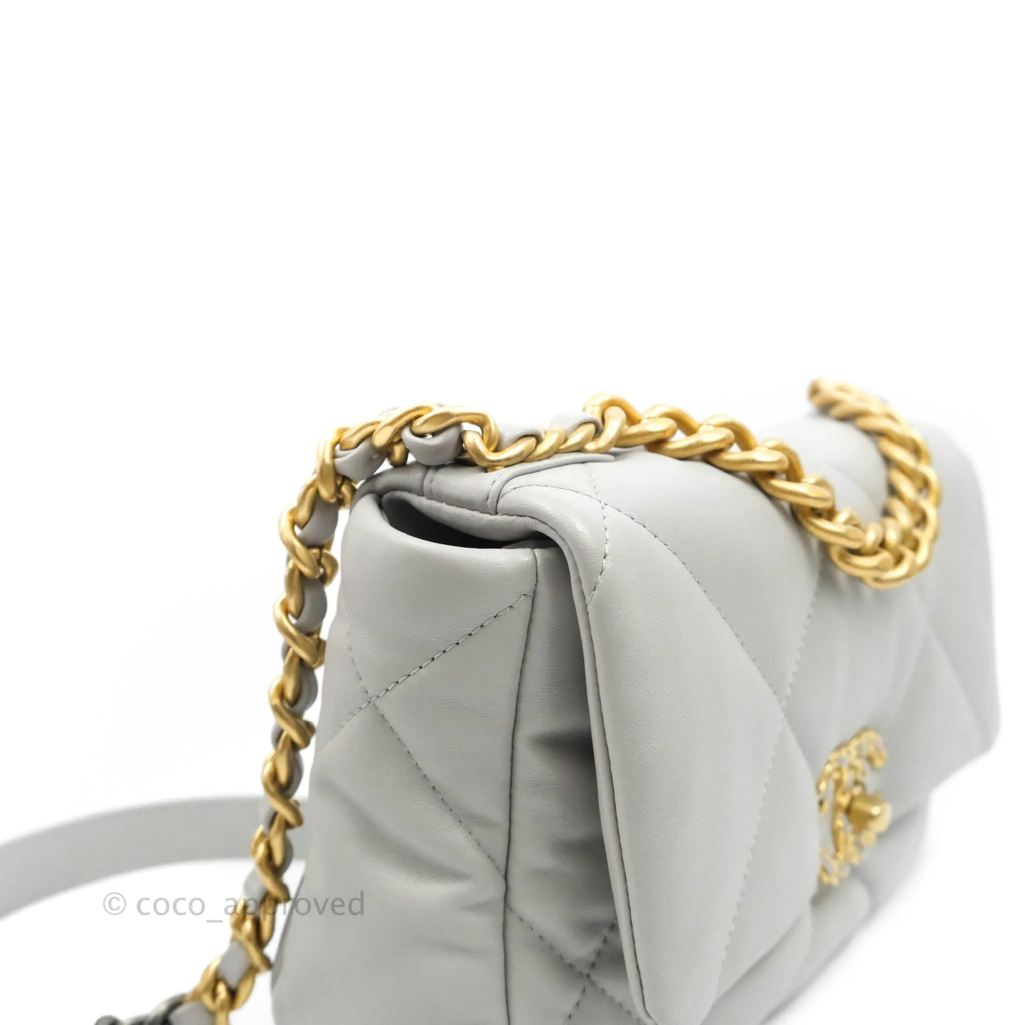 Chanel 19 Small Grey Lambskin Mixed Hardware