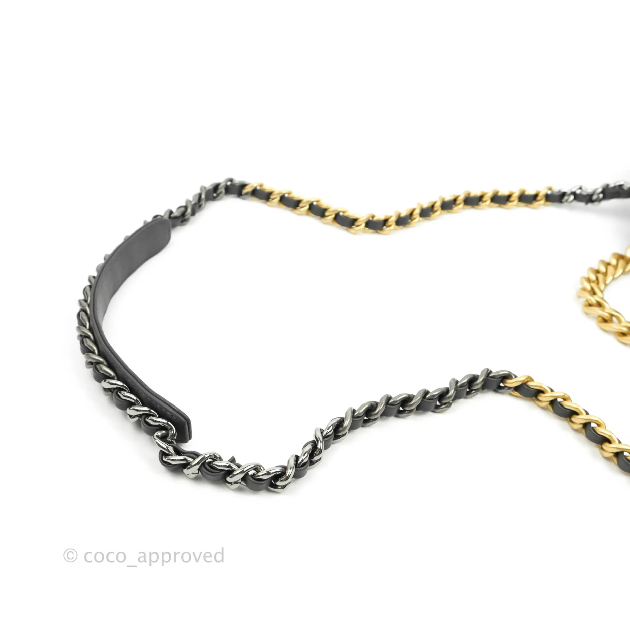 Chanel 19 Small Grey Wool Fabric Mixed Hardware
