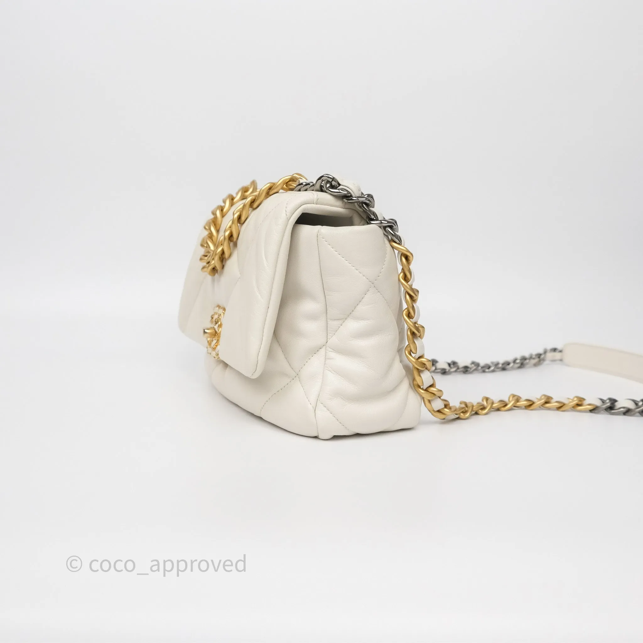Chanel 19 Small Ivory Mixed Hardware