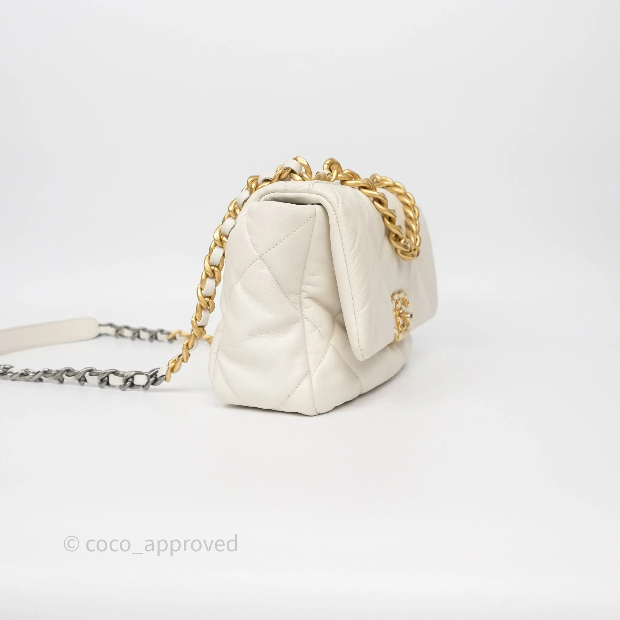 Chanel 19 Small Ivory Mixed Hardware