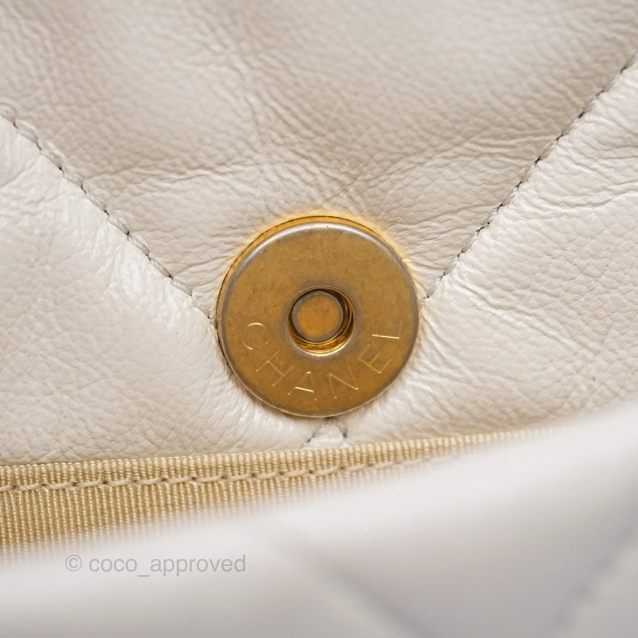 Chanel 19 Small Pearly White Mixed Hardware