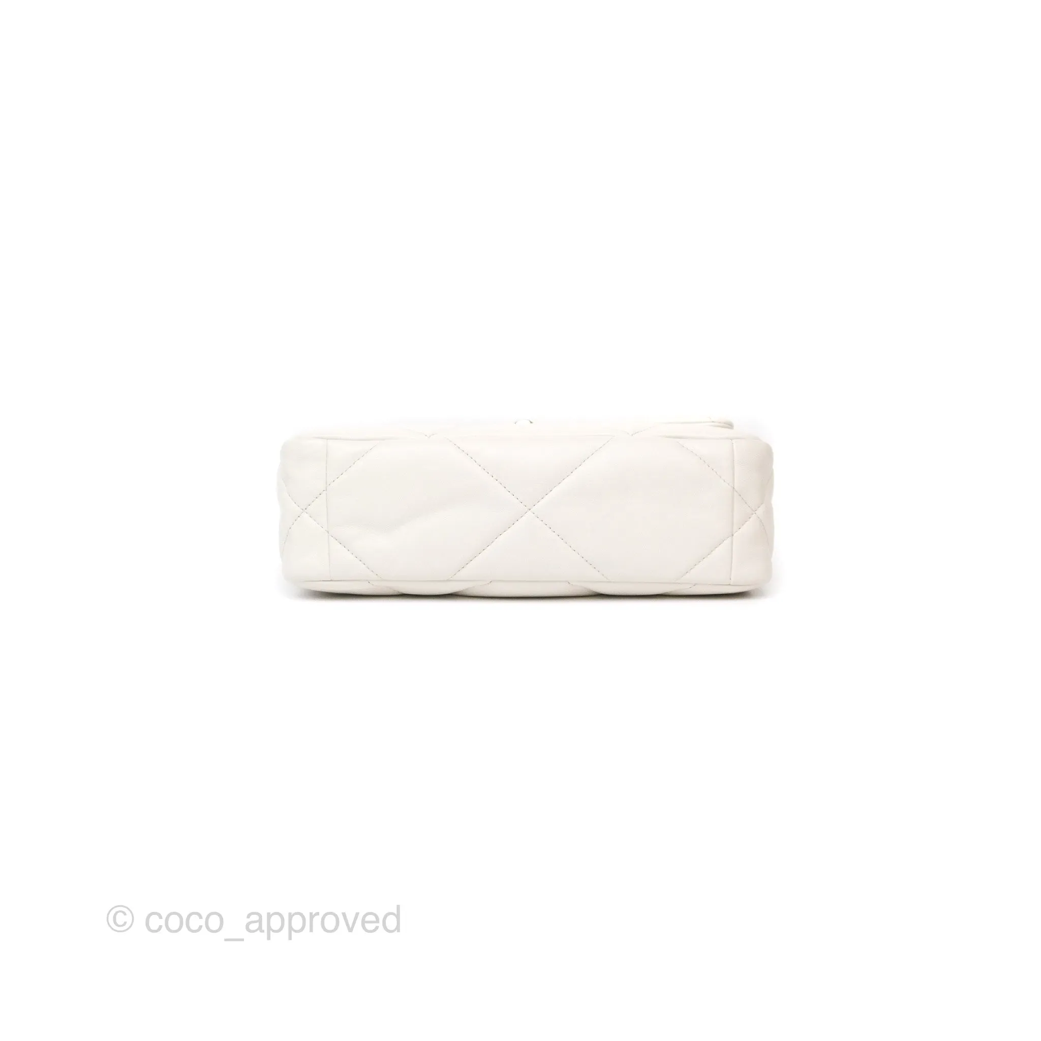 Chanel 19 Small Pearly White Mixed Hardware