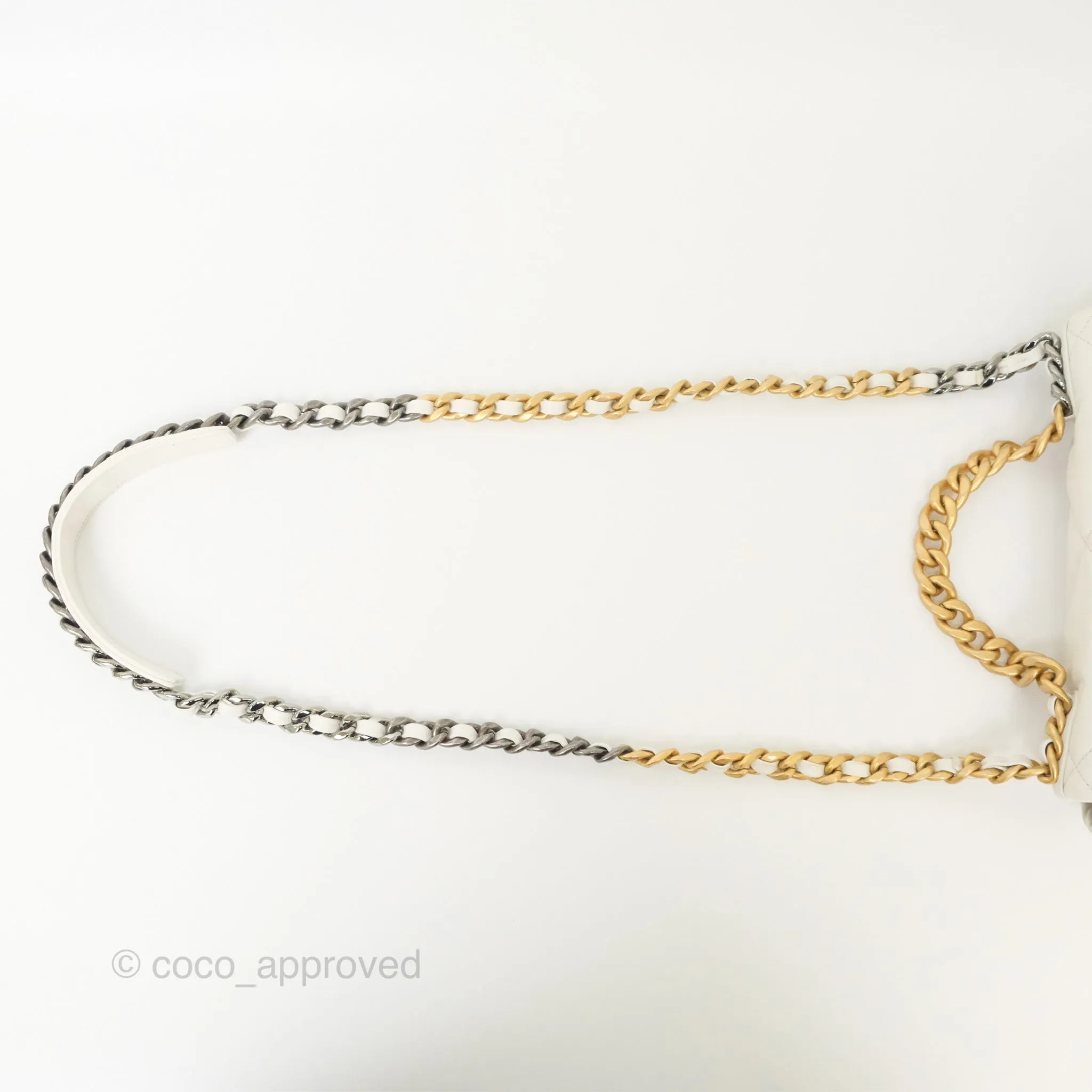 Chanel 19 Small Pearly White Mixed Hardware
