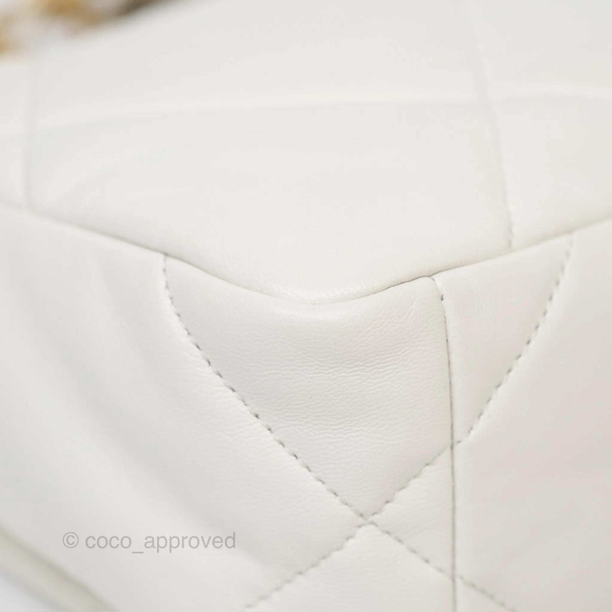 Chanel 19 Small Pearly White Mixed Hardware