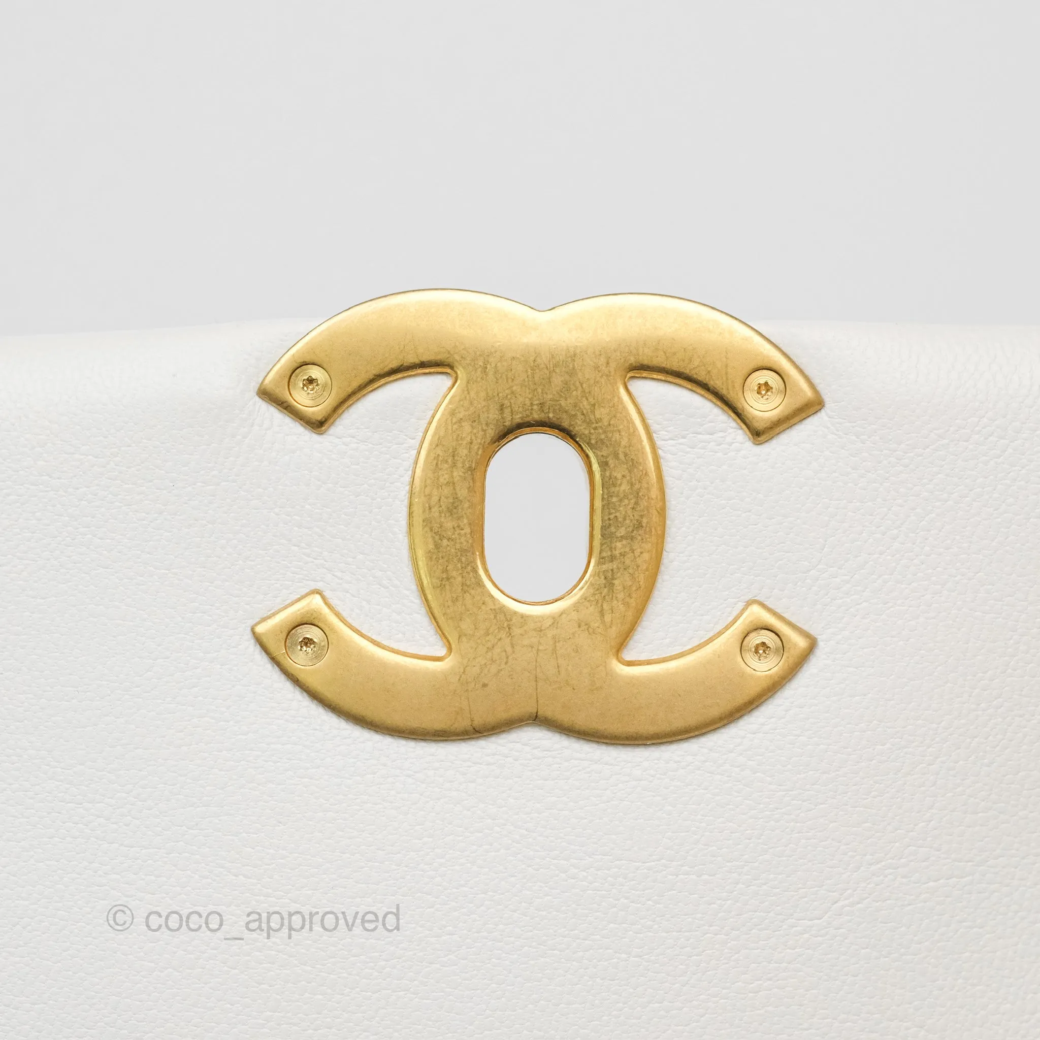 Chanel 19 Small Pearly White Mixed Hardware