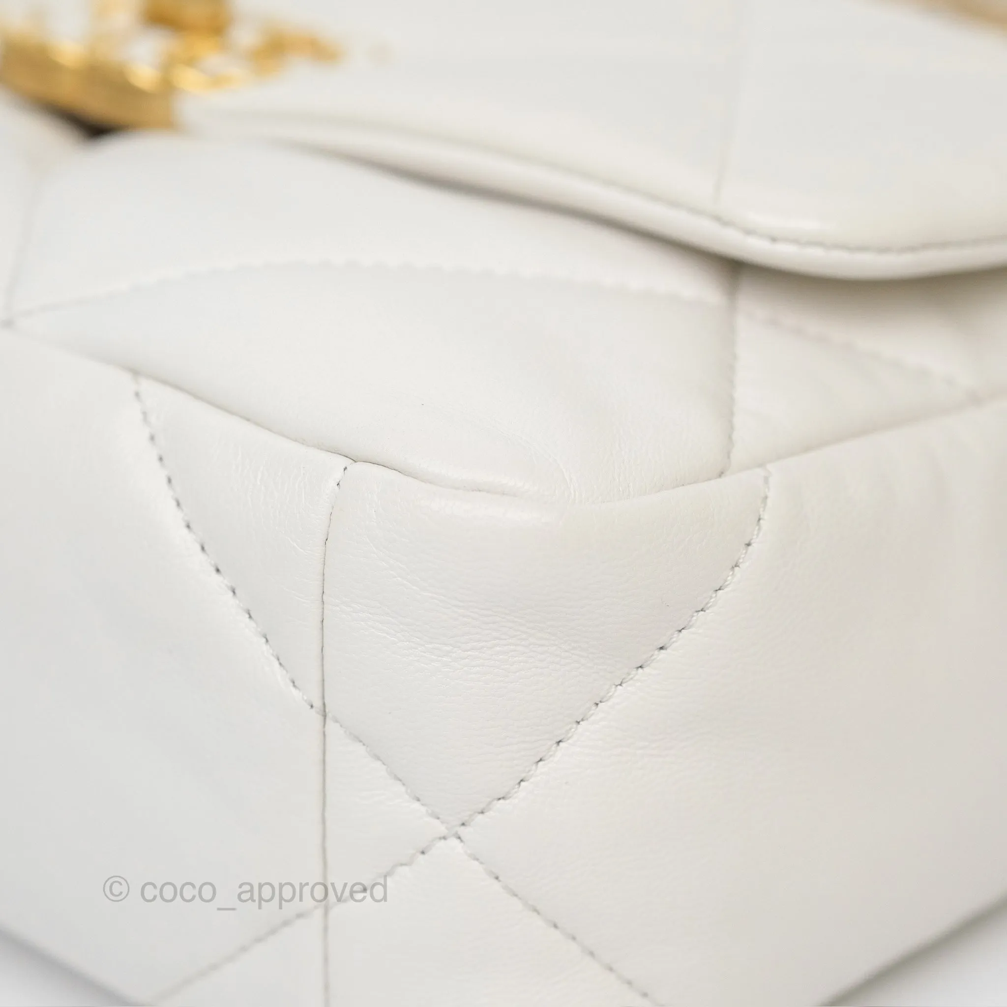 Chanel 19 Small Pearly White Mixed Hardware