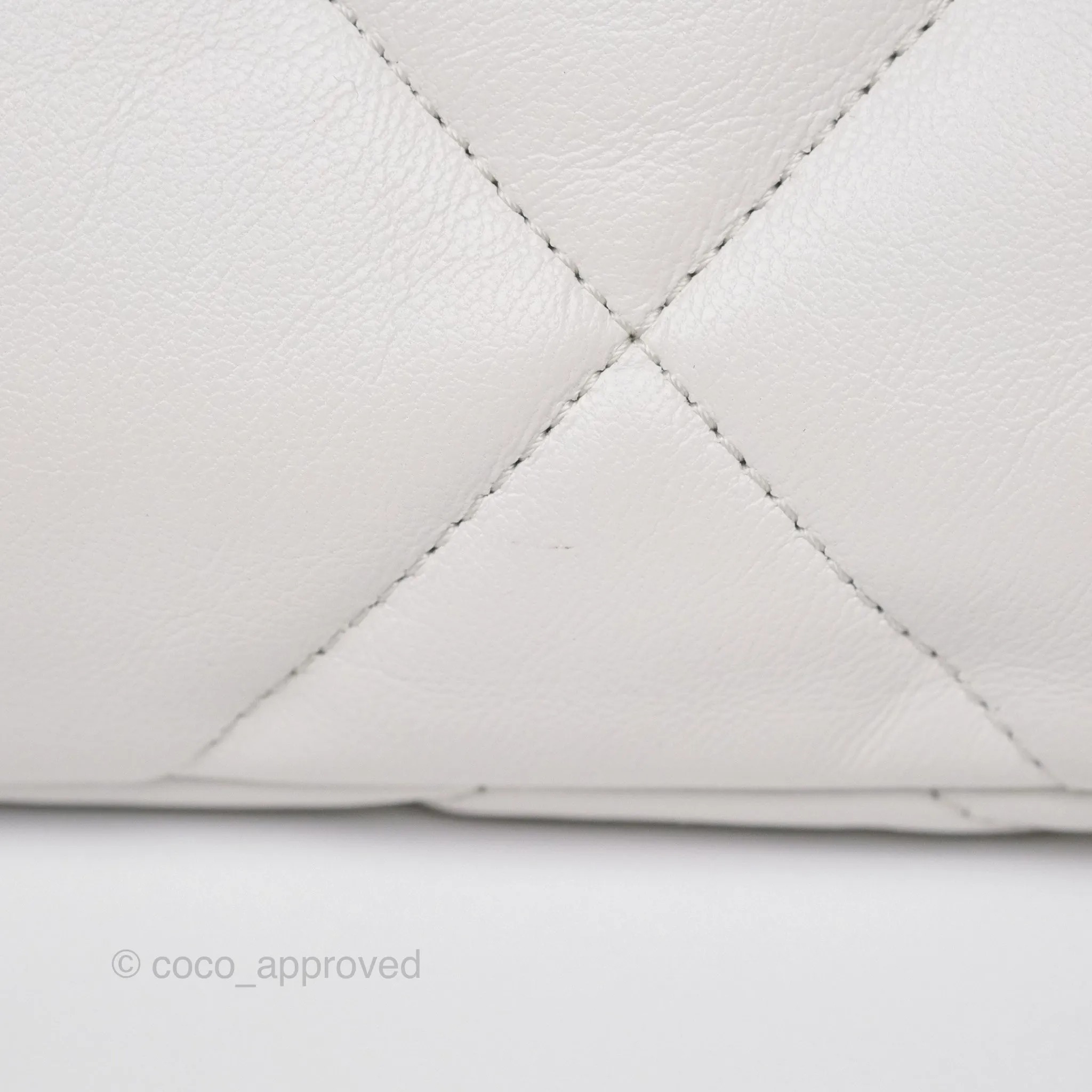 Chanel 19 Small Pearly White Mixed Hardware