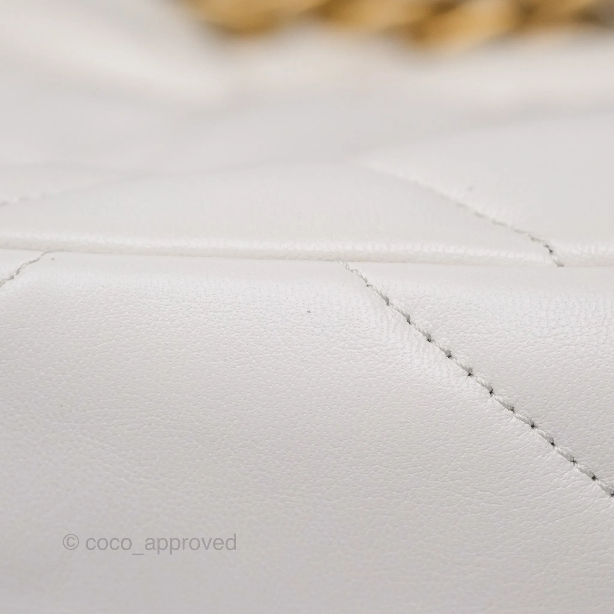 Chanel 19 Small Pearly White Mixed Hardware