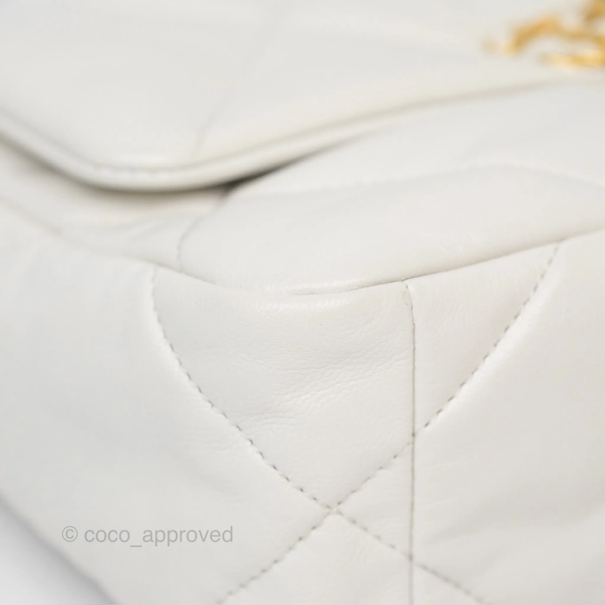 Chanel 19 Small Pearly White Mixed Hardware