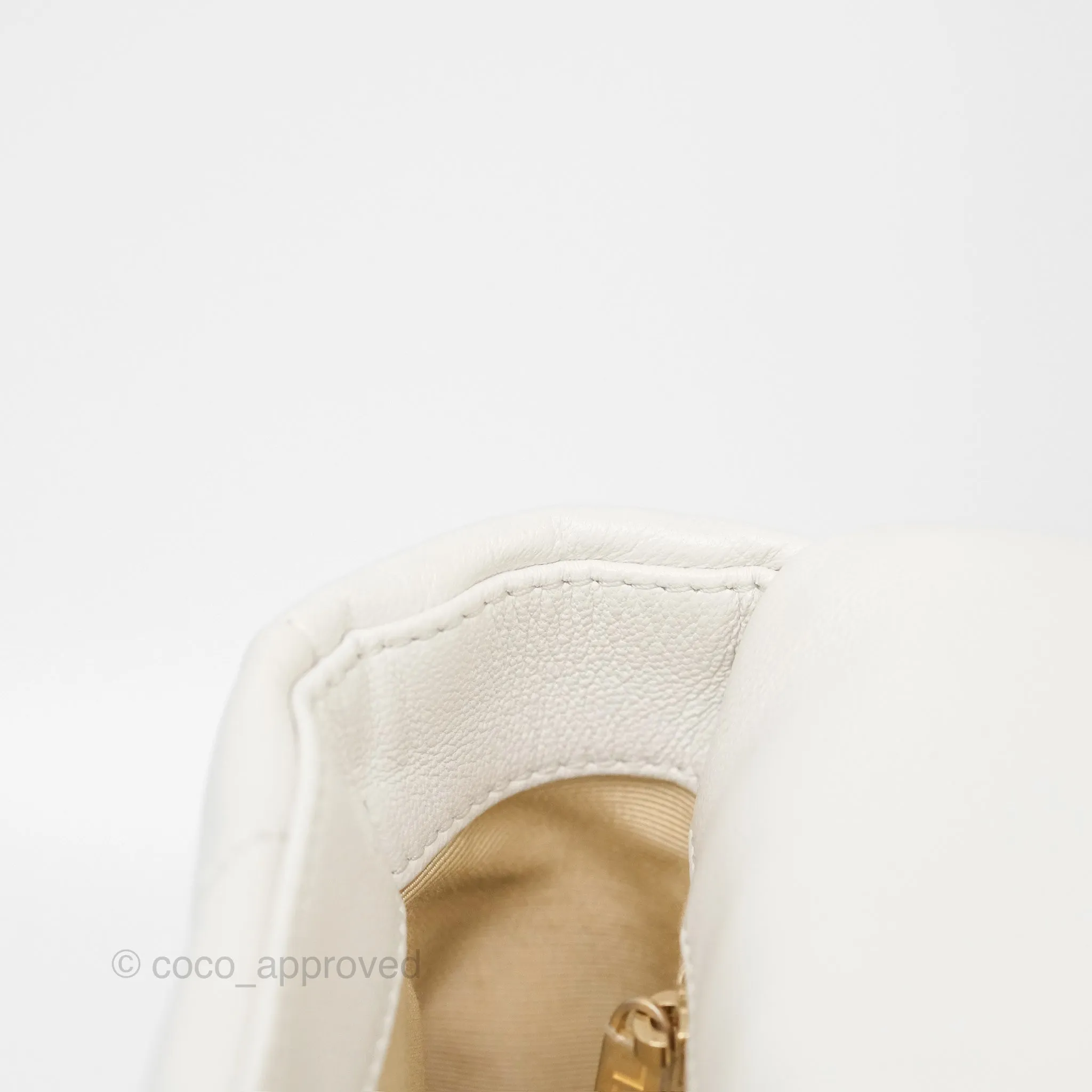Chanel 19 Small Pearly White Mixed Hardware