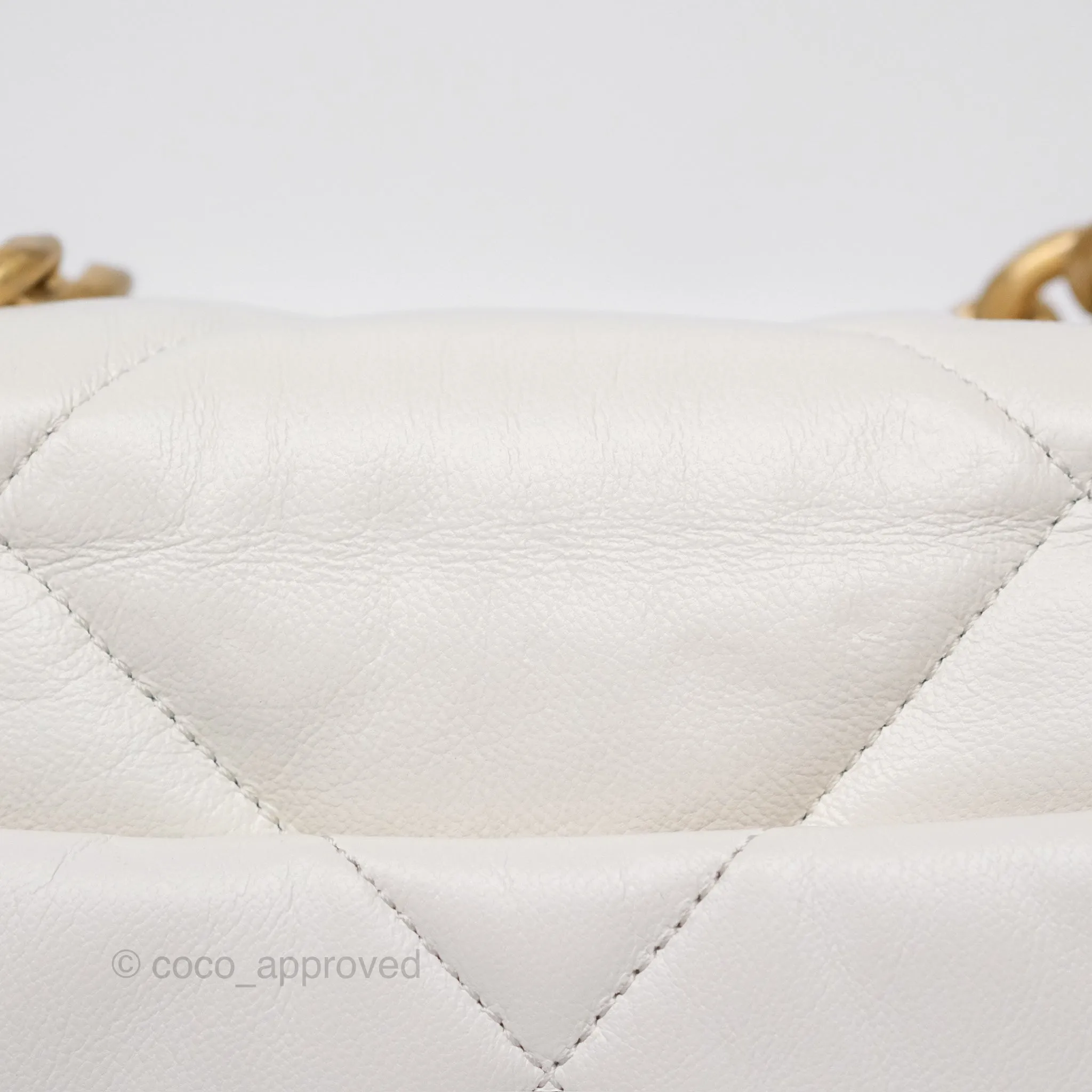Chanel 19 Small Pearly White Mixed Hardware