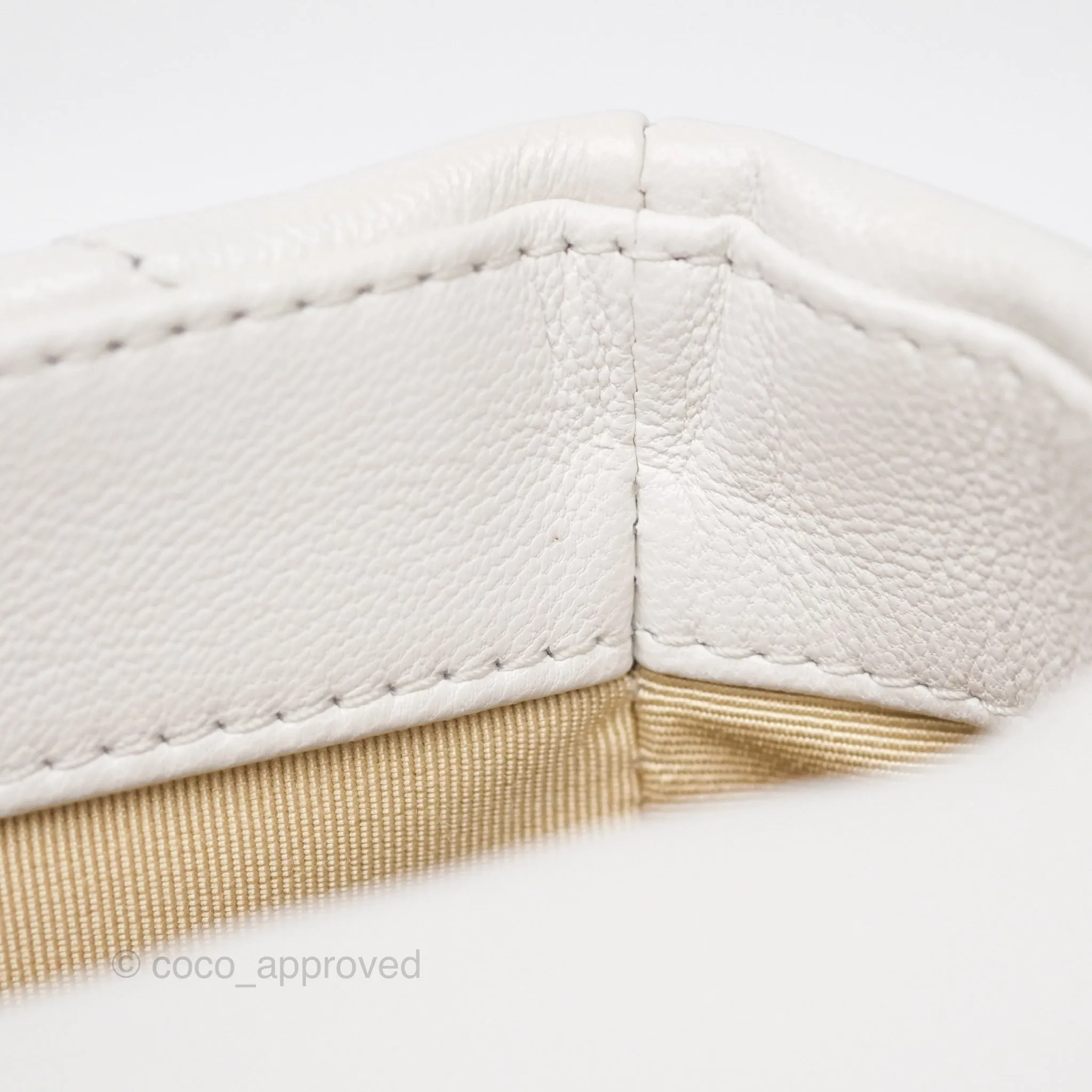 Chanel 19 Small Pearly White Mixed Hardware
