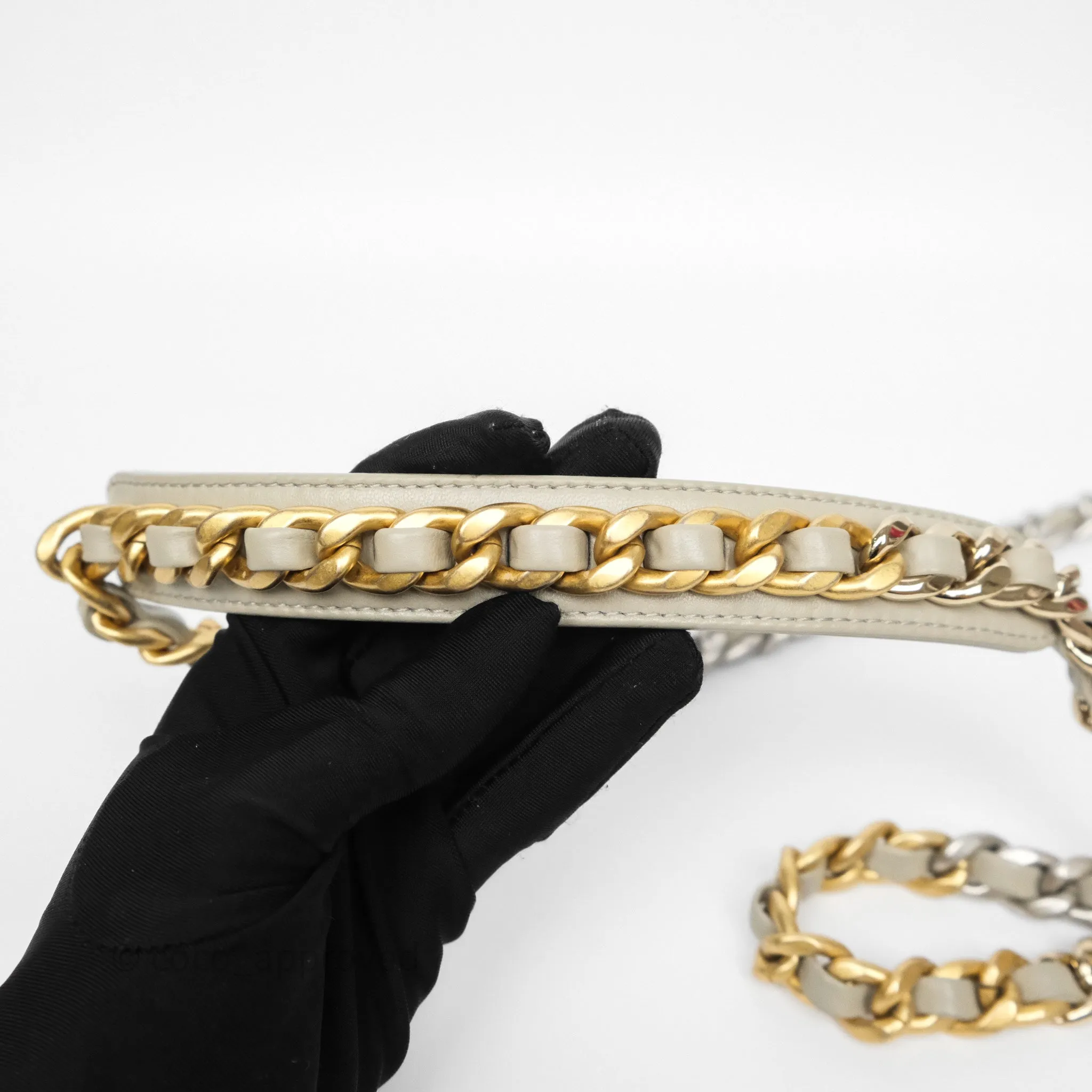 Chanel 19 Small Sage Grey Mixed Hardware