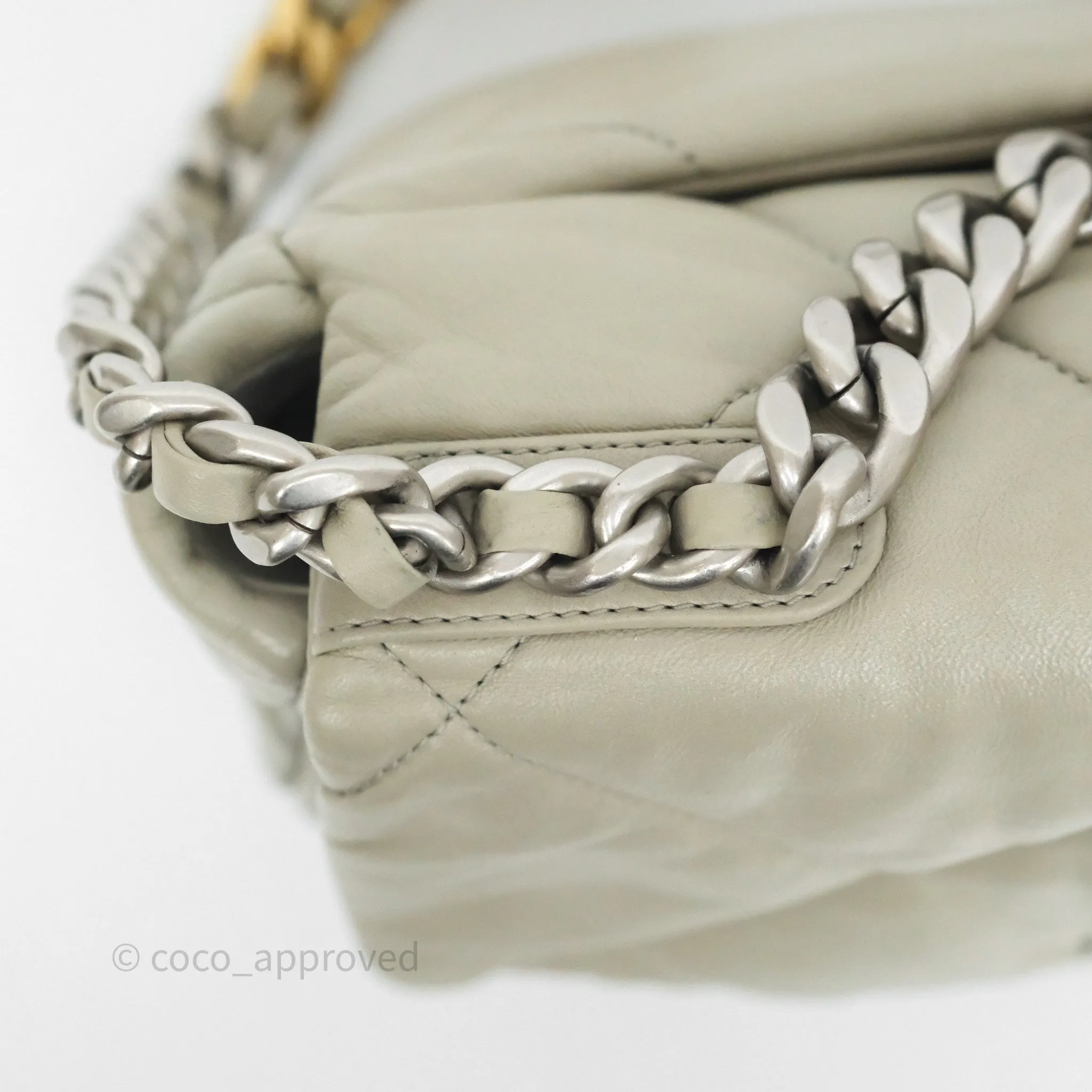 Chanel 19 Small Sage Grey Mixed Hardware