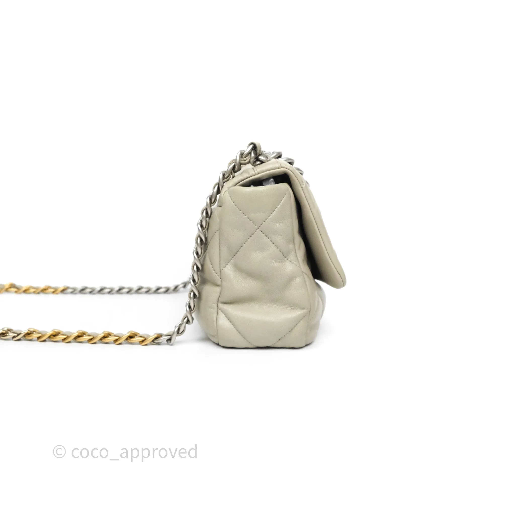 Chanel 19 Small Sage Grey Mixed Hardware