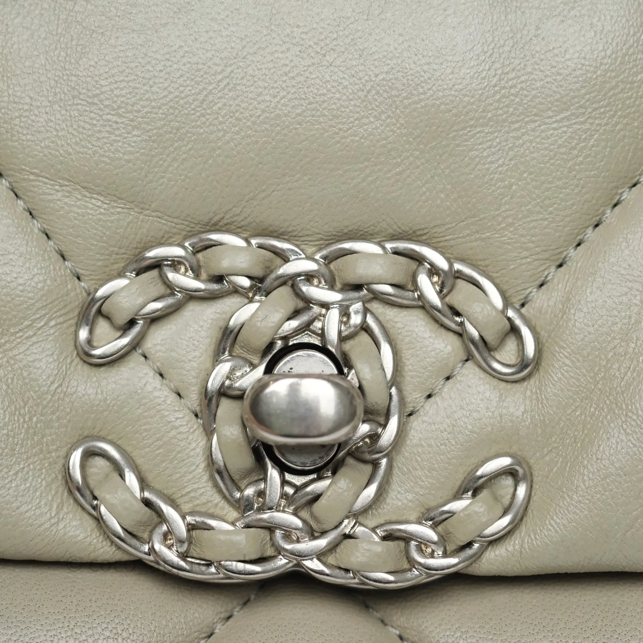Chanel 19 Small Sage Grey Mixed Hardware