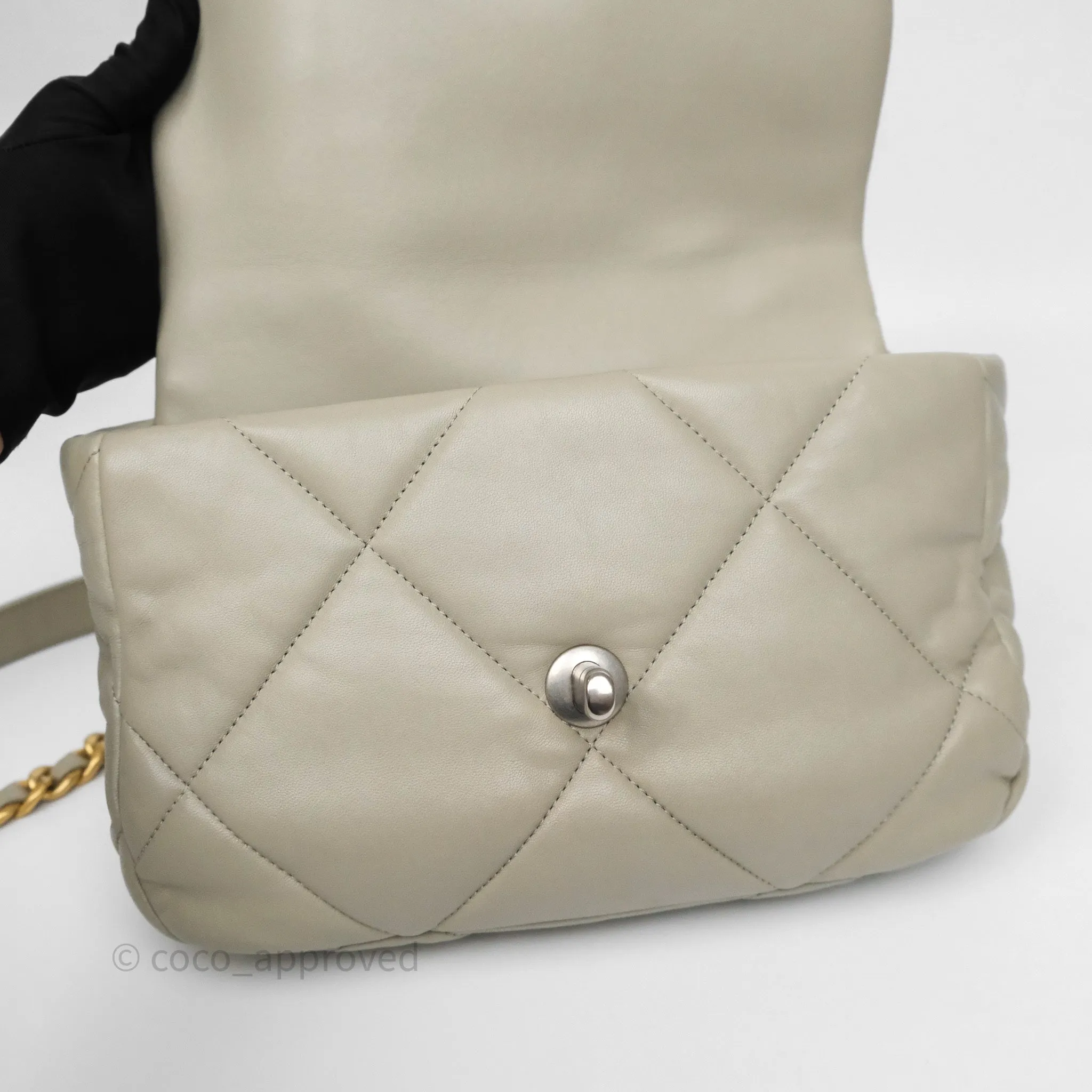 Chanel 19 Small Sage Grey Mixed Hardware