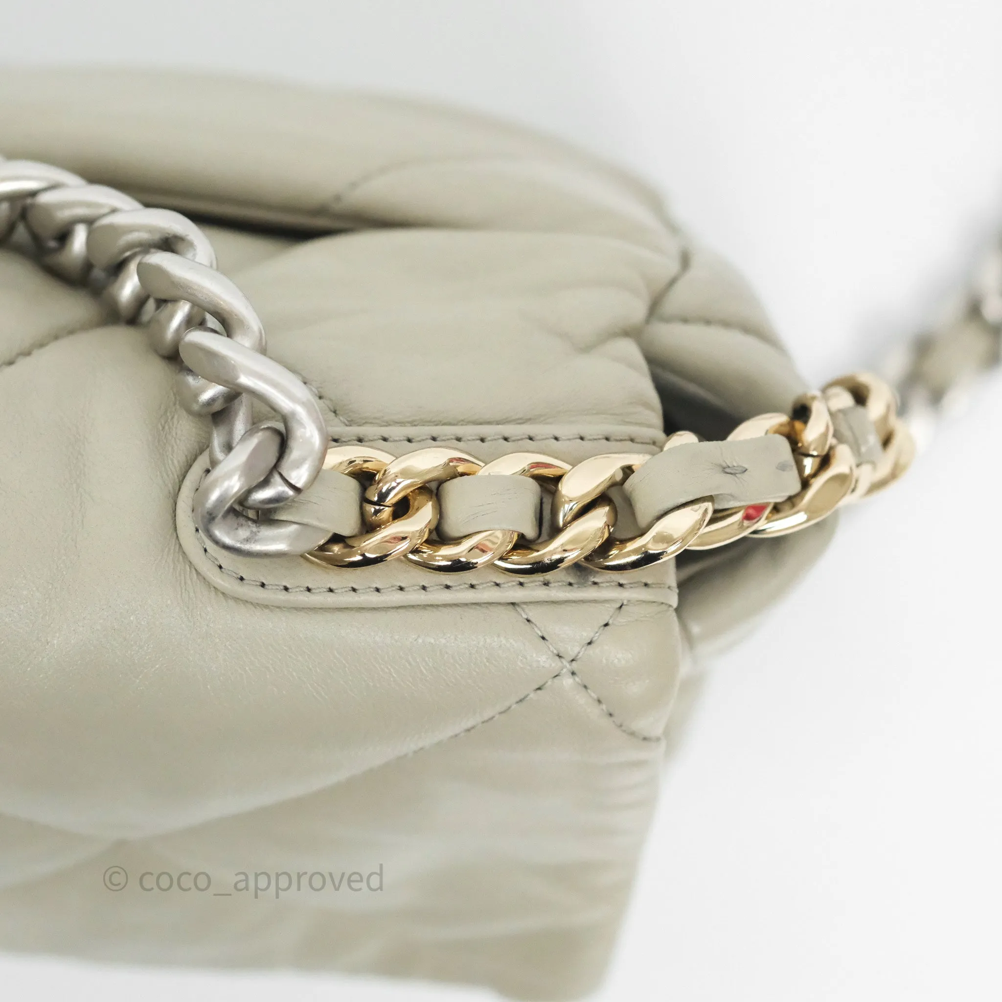 Chanel 19 Small Sage Grey Mixed Hardware