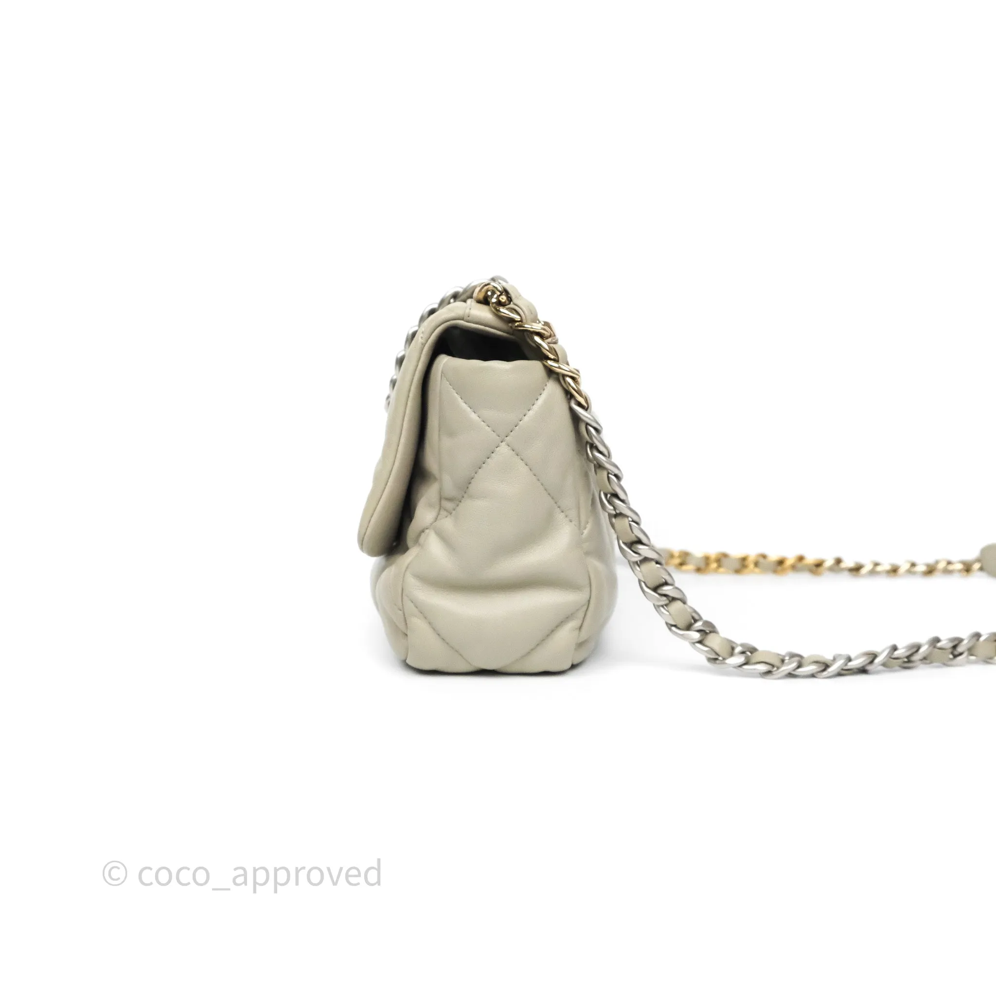 Chanel 19 Small Sage Grey Mixed Hardware