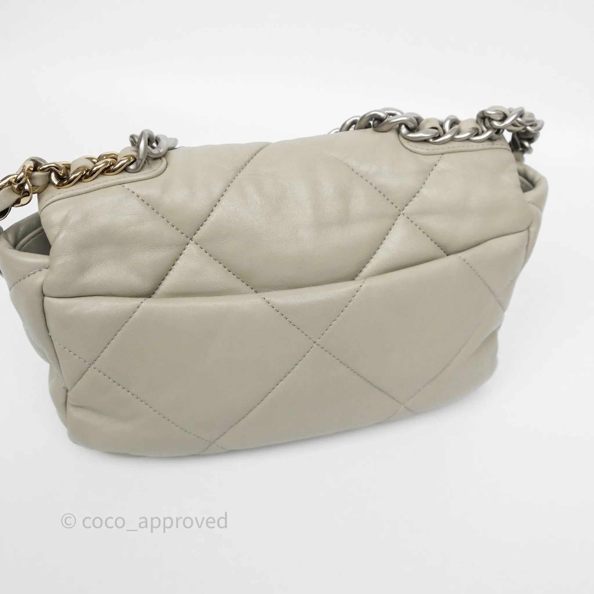 Chanel 19 Small Sage Grey Mixed Hardware