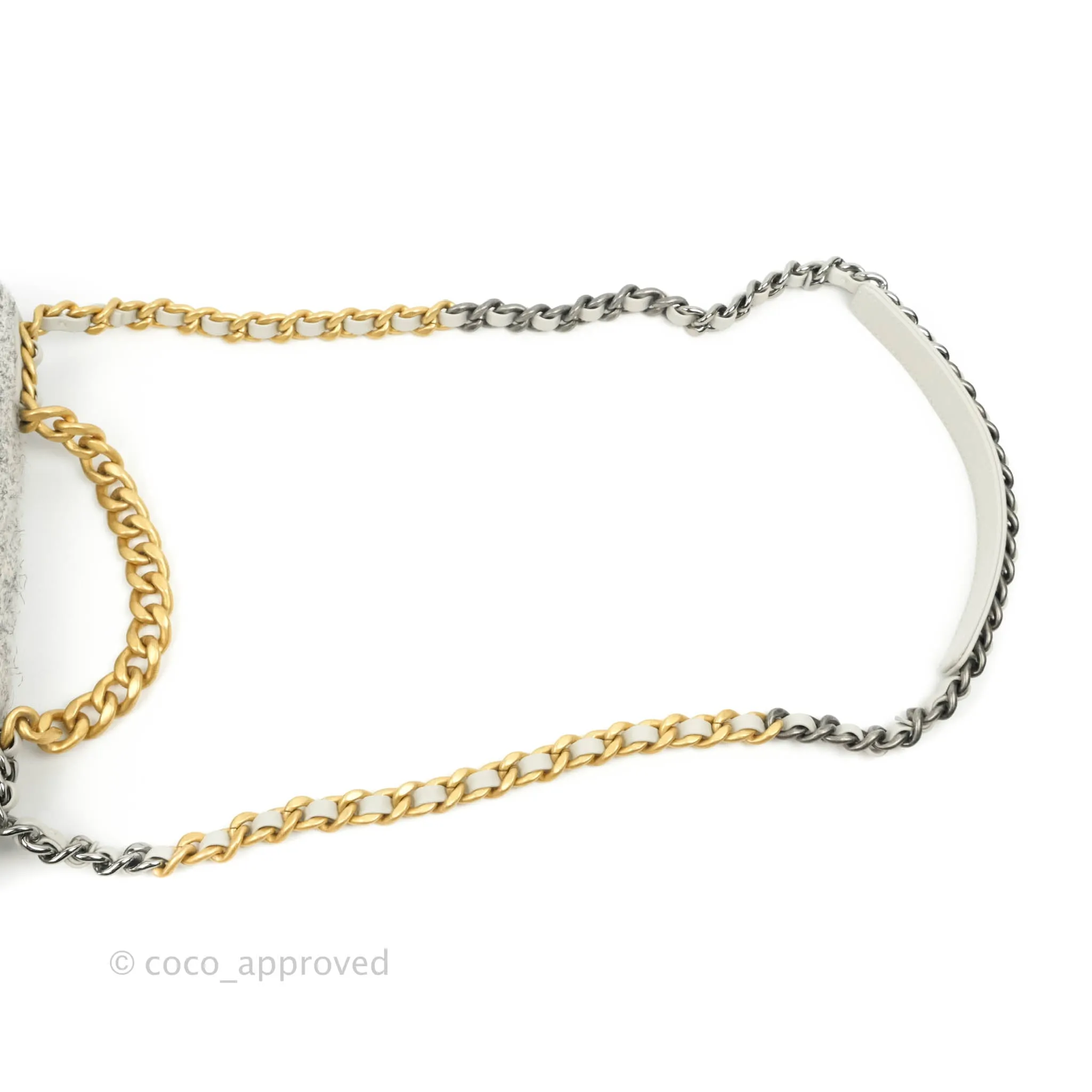 Chanel 19 Small Tweed Light Grey Mixed Hardware