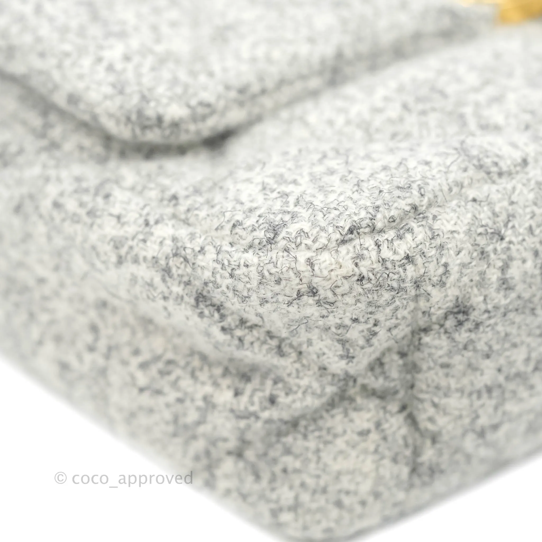 Chanel 19 Small Tweed Light Grey Mixed Hardware