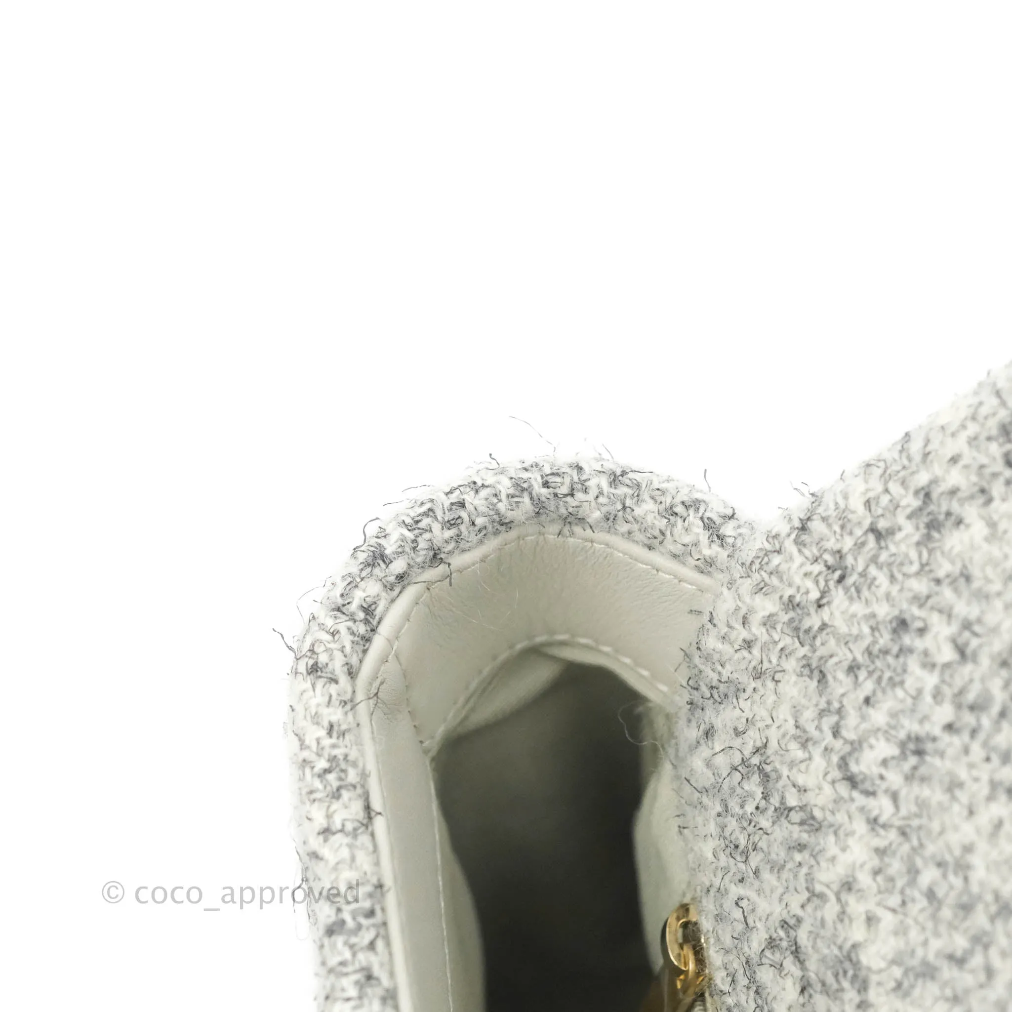 Chanel 19 Small Tweed Light Grey Mixed Hardware