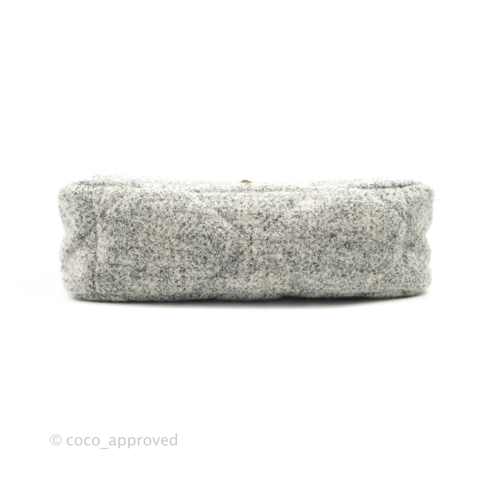 Chanel 19 Small Tweed Light Grey Mixed Hardware