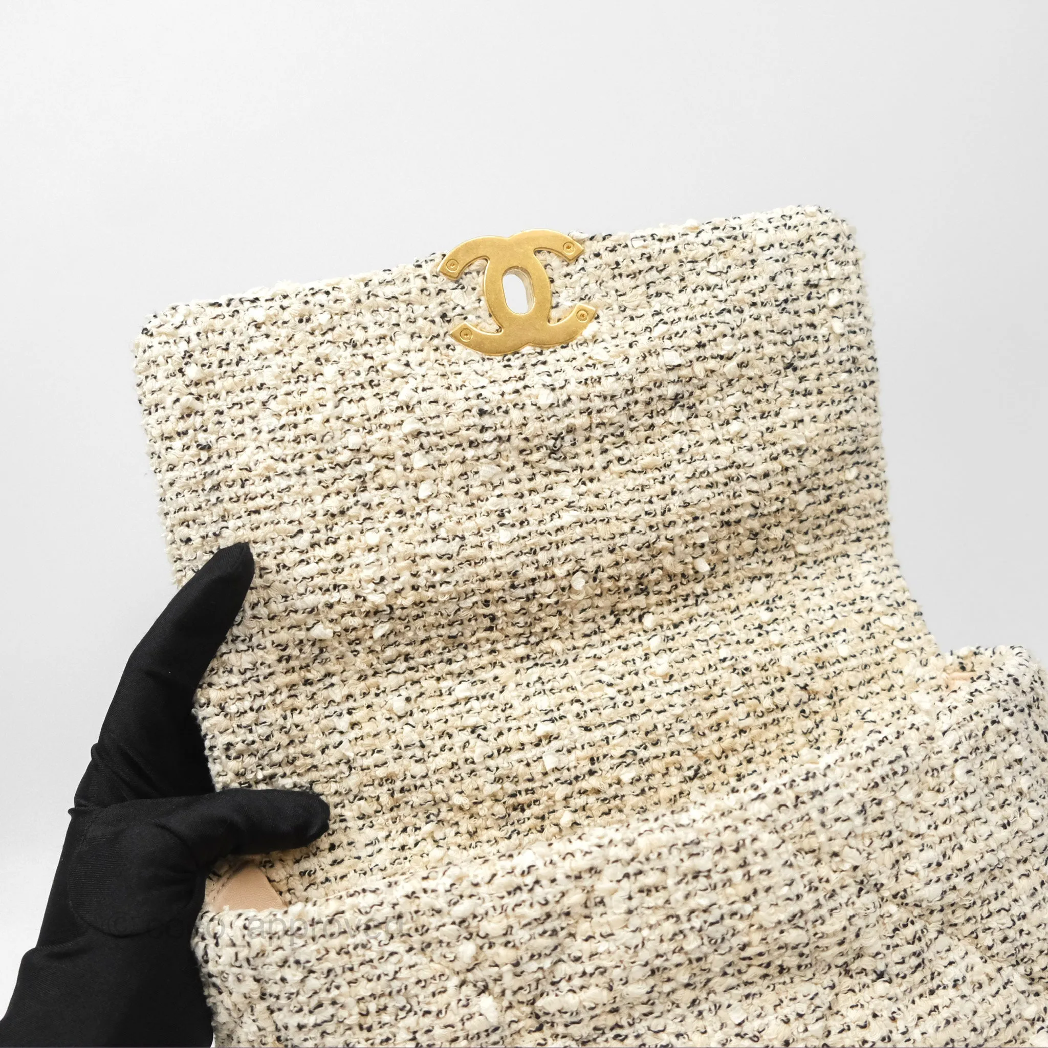 Chanel 19 Small Tweed Oreo Cream Mixed Hardware