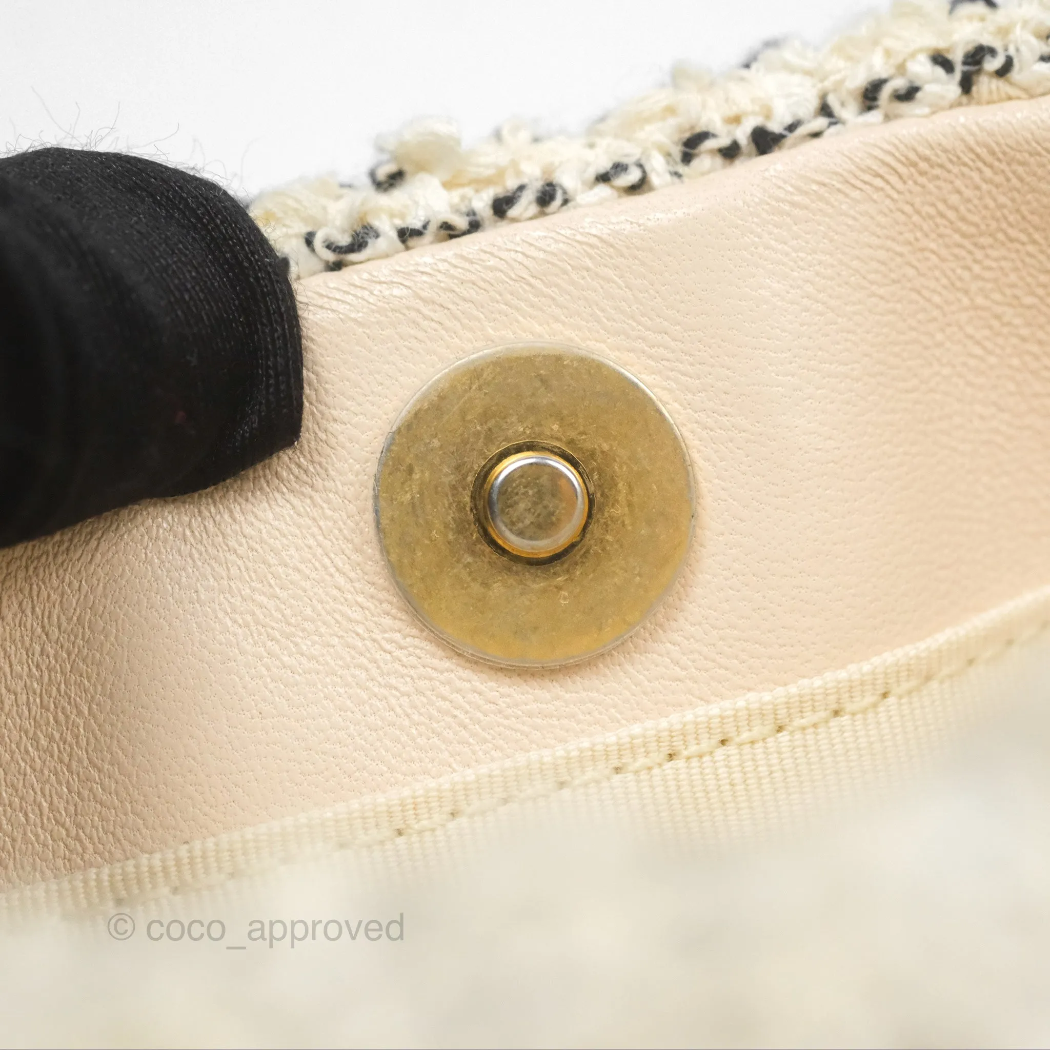 Chanel 19 Small Tweed Oreo Cream Mixed Hardware